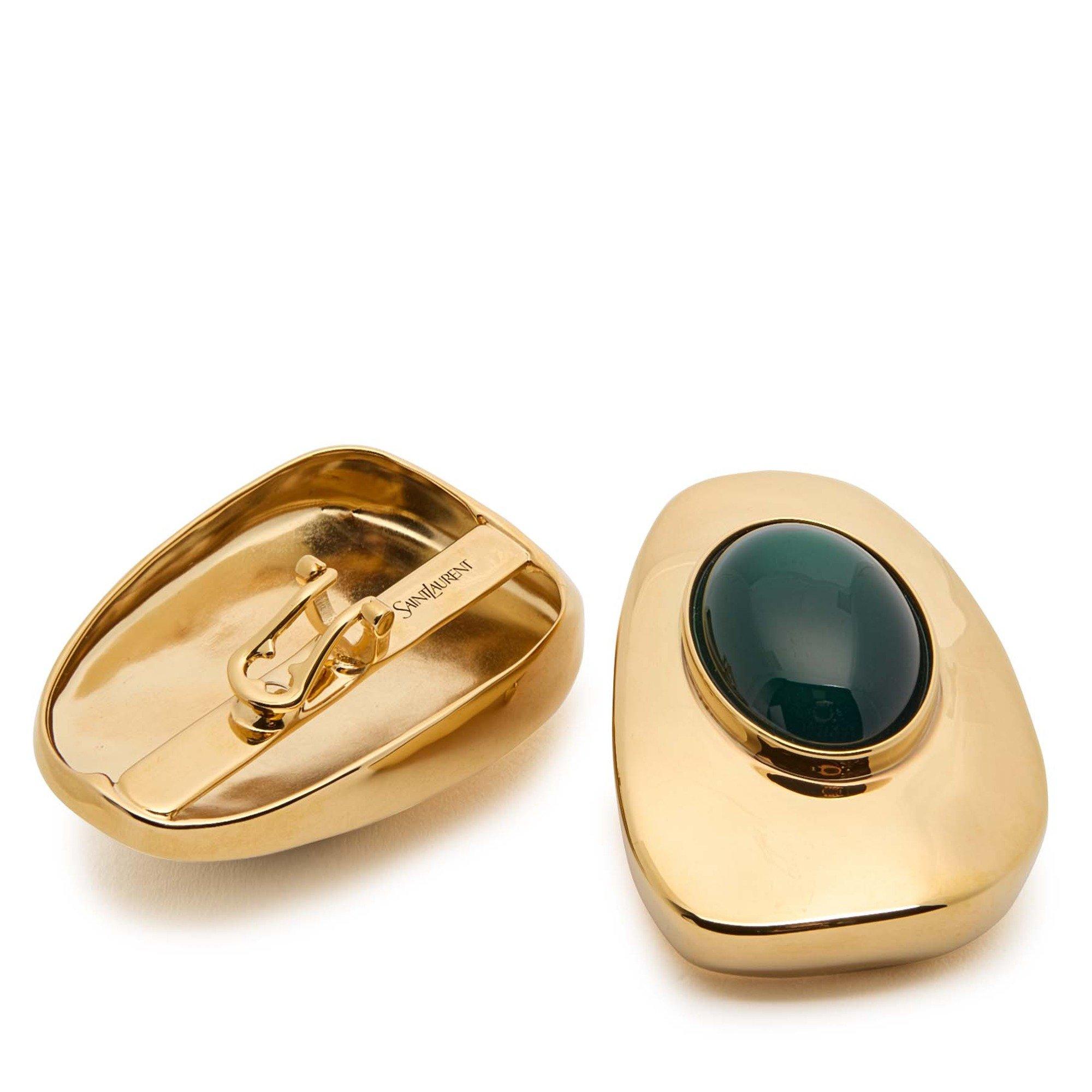 DARK GREEN - Saint Laurent - BO OVAL EARRINGS - 2