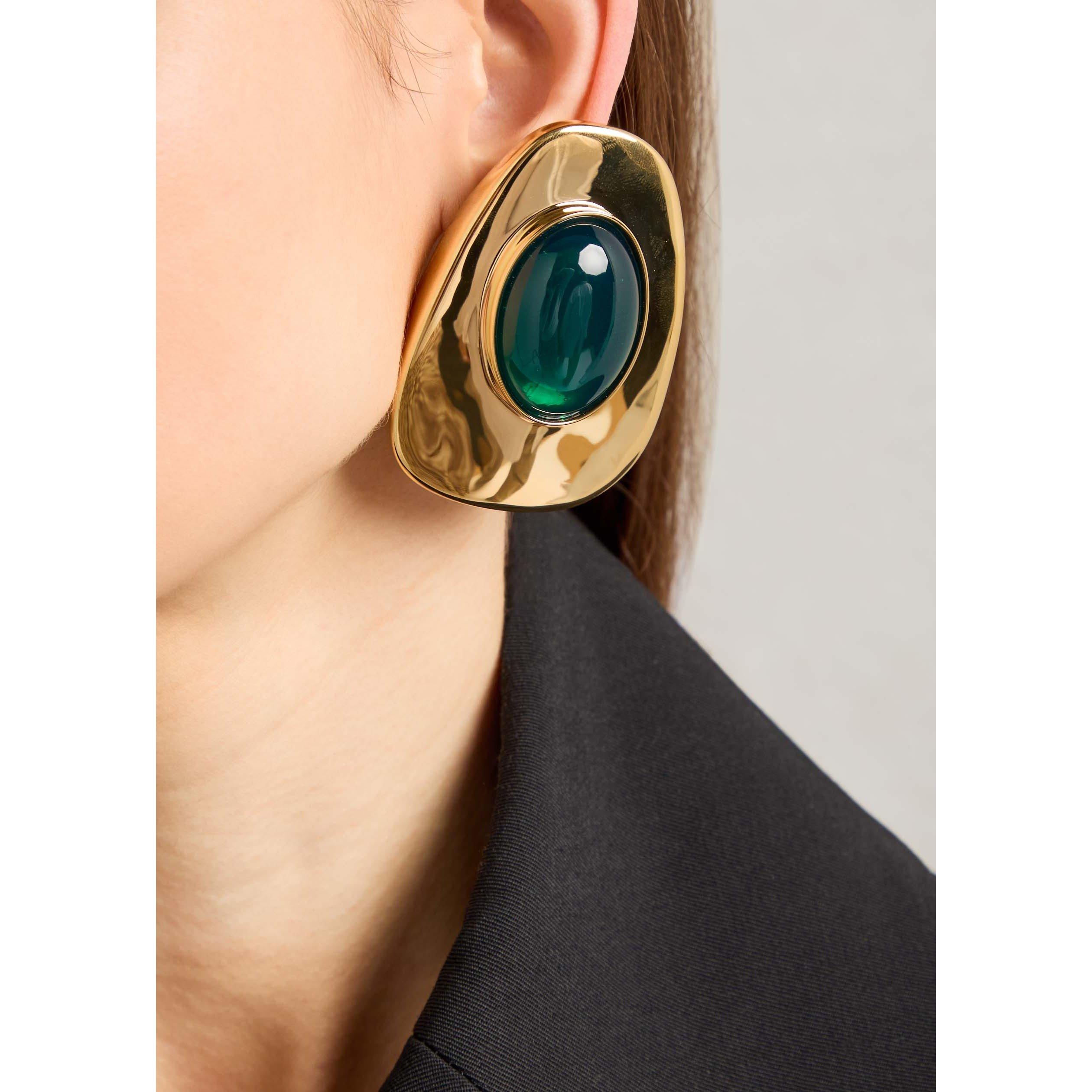 DARK GREEN - Saint Laurent - BO OVAL EARRINGS - 3