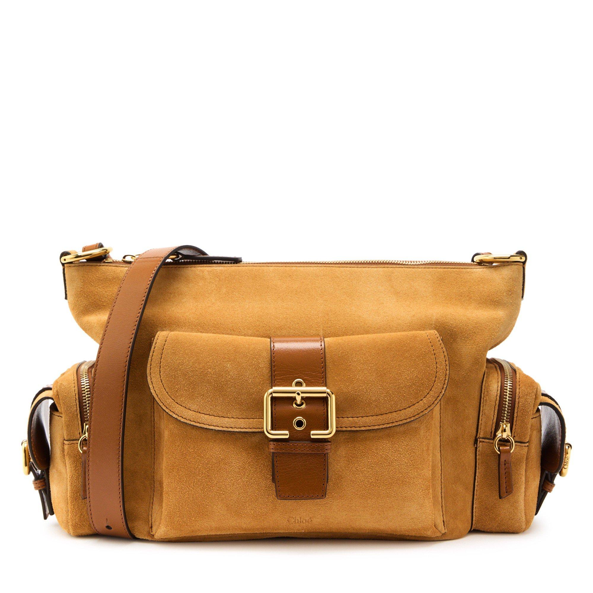 TAN - Chloe - CAMERA SUEDE BAG