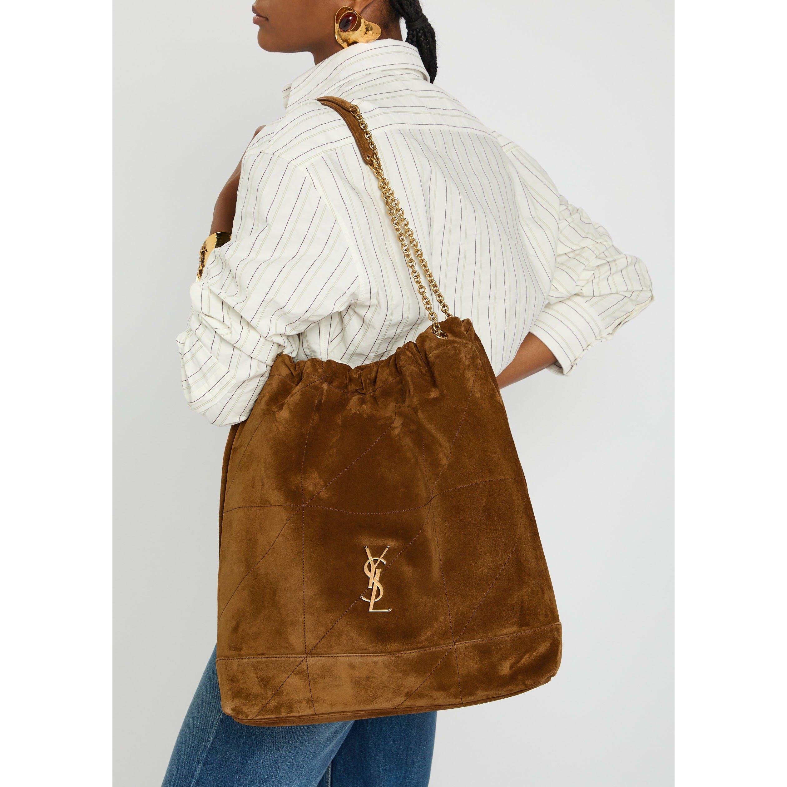 BROWN - Saint Laurent - JAMIE 4.3 QUILTED BUCKET SUEDE - 3