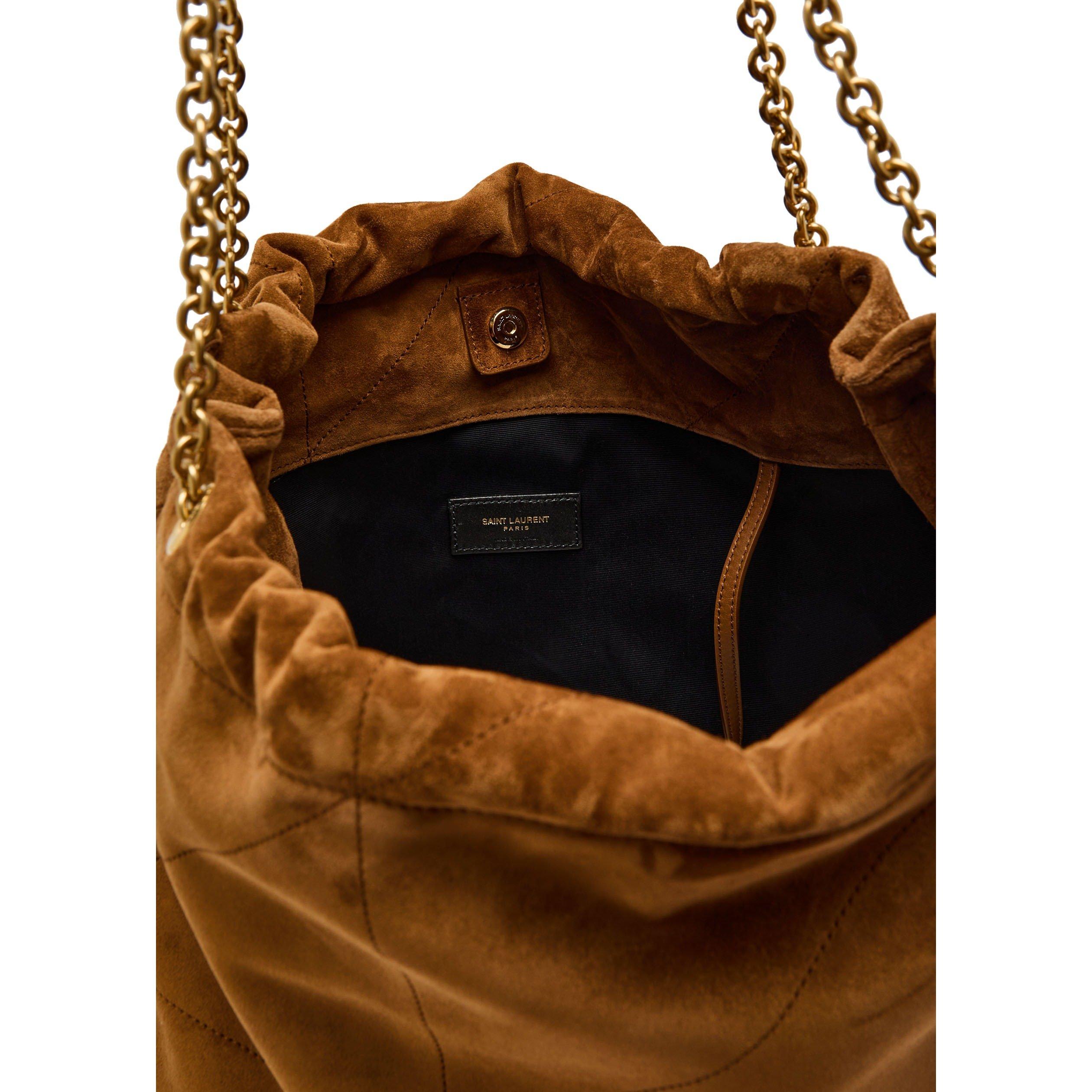 BROWN - Saint Laurent - JAMIE 4.3 QUILTED BUCKET SUEDE - 5