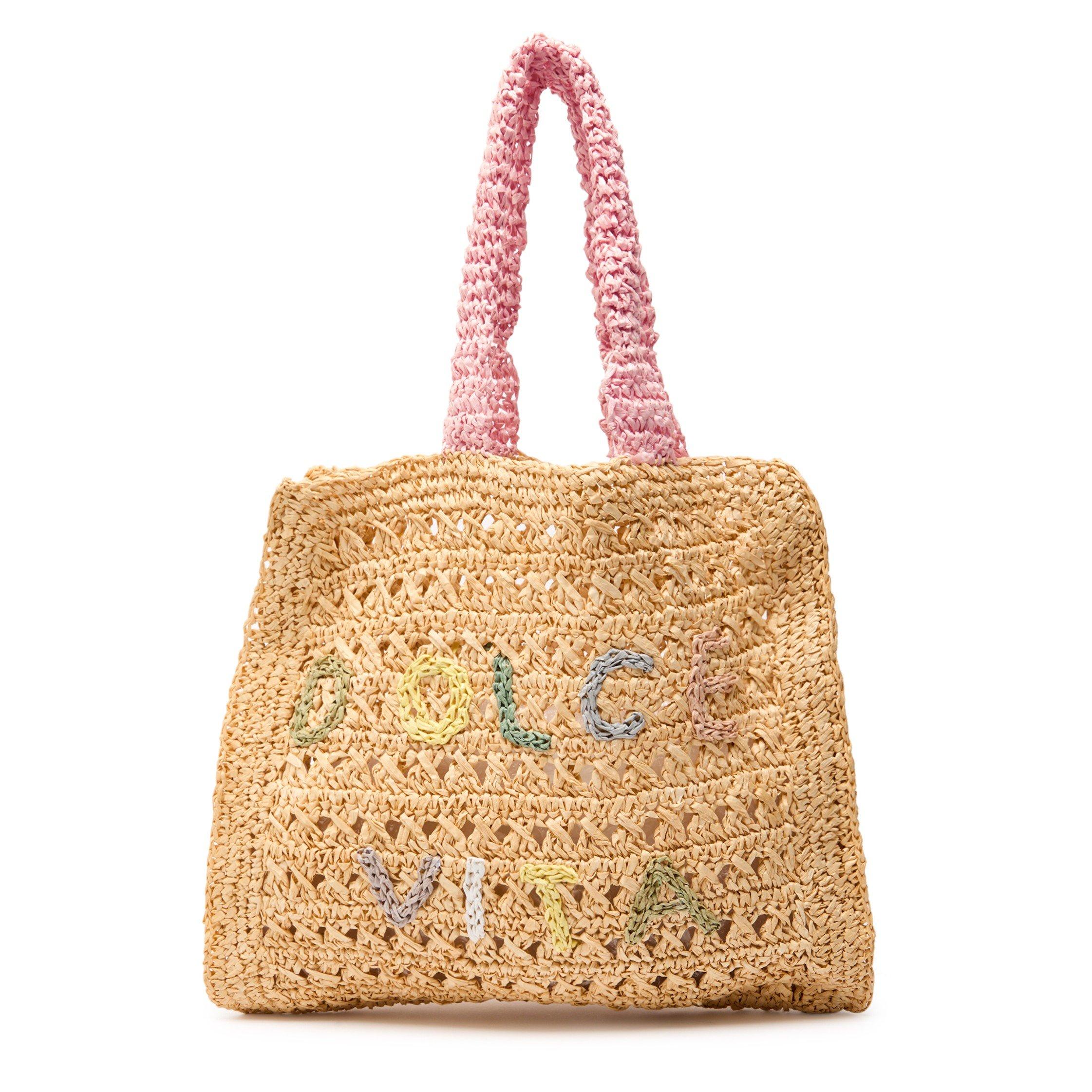 NATURAL - De Siena - B RAFIA CROCHET TOTE BAG