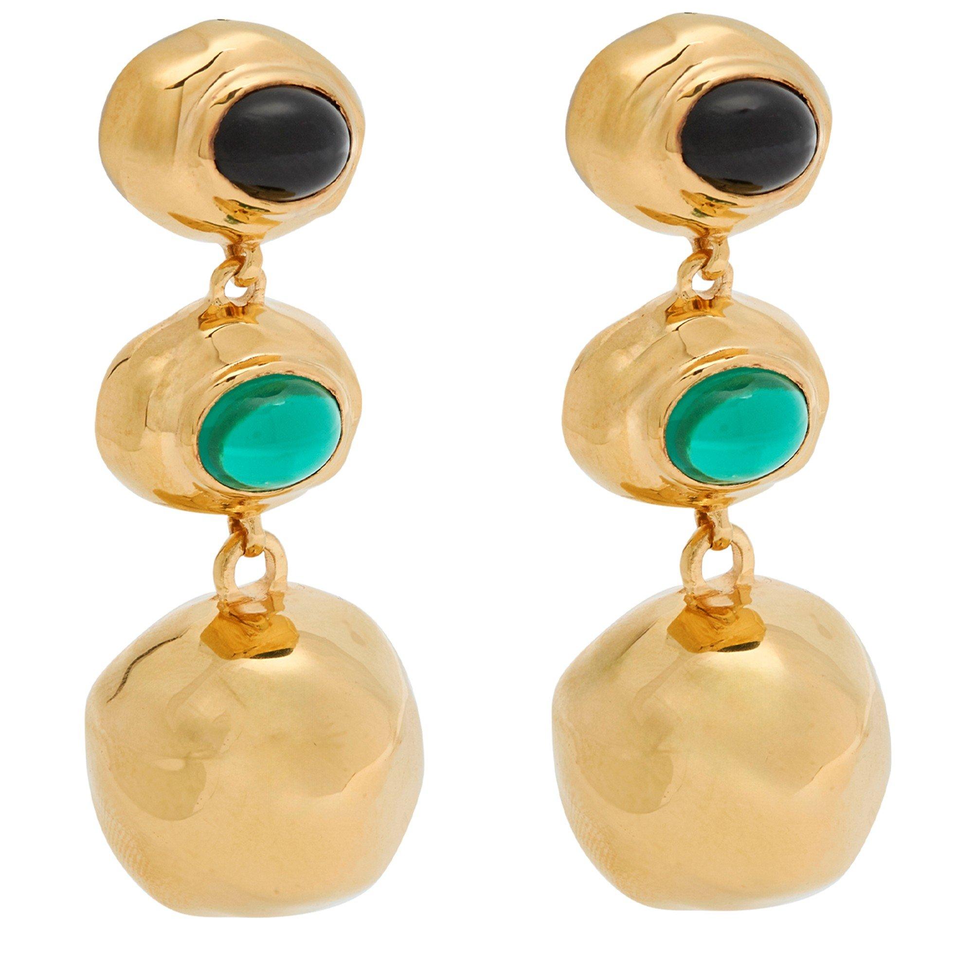 GOLD AND OTHER - Joanna Laura Constantine - GOLD PLATED OVAL CABOCHON DANG