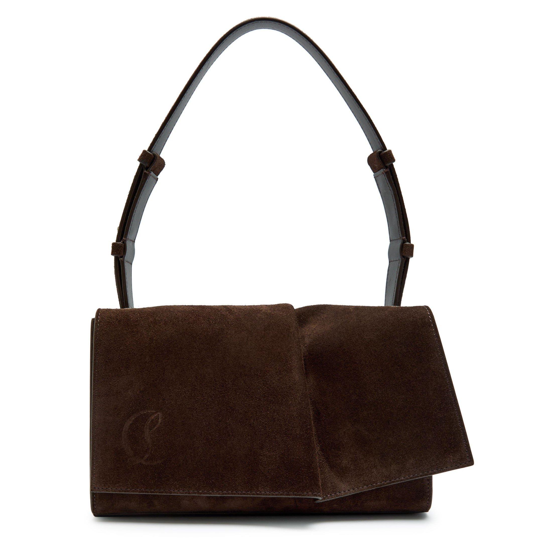 DARK BROWN - Christian Louboutin - CROSTA SMALL SUEDE BAG - 1