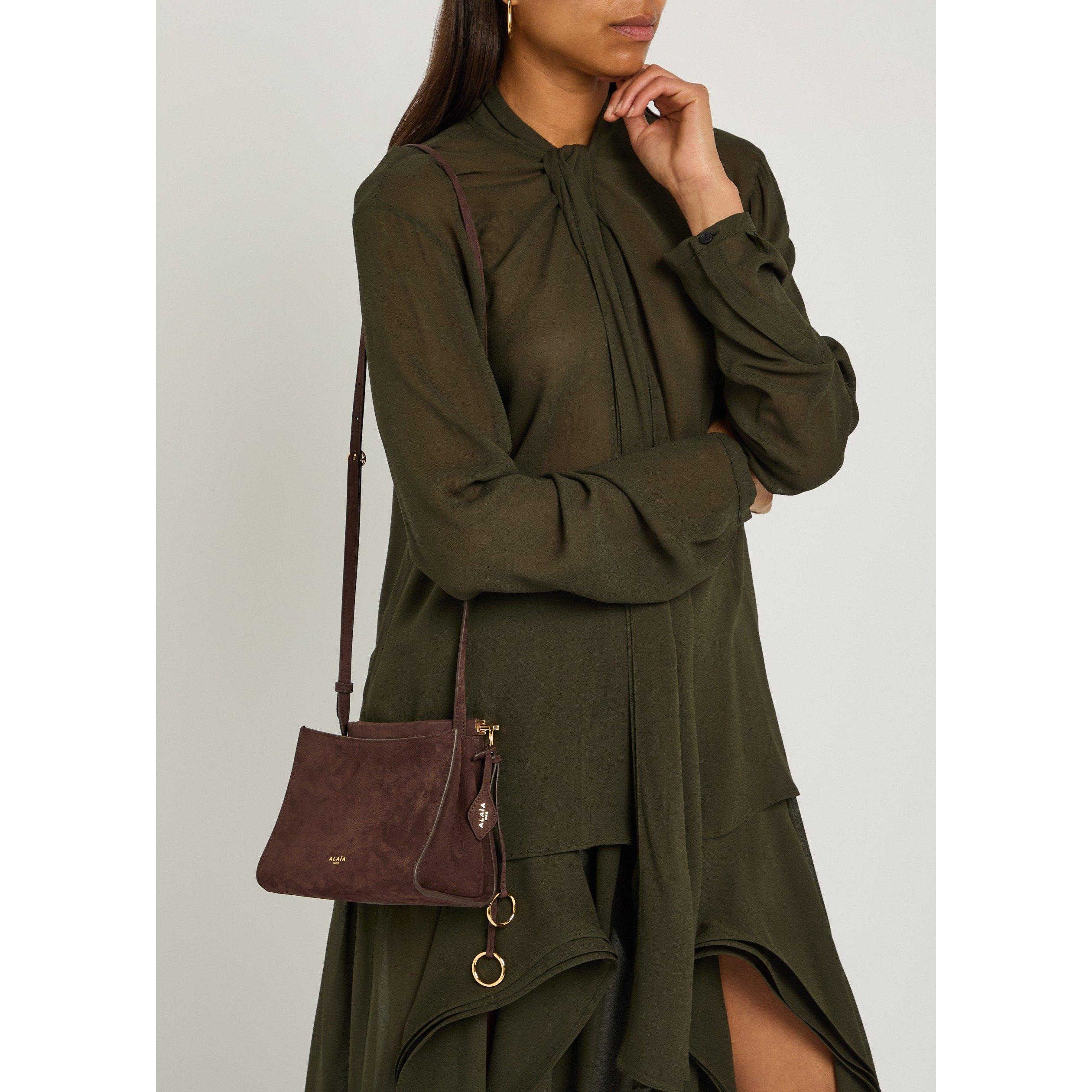 CHOCOLATE - Alaia - SQUARE SUEDE SMALL BAG - 3