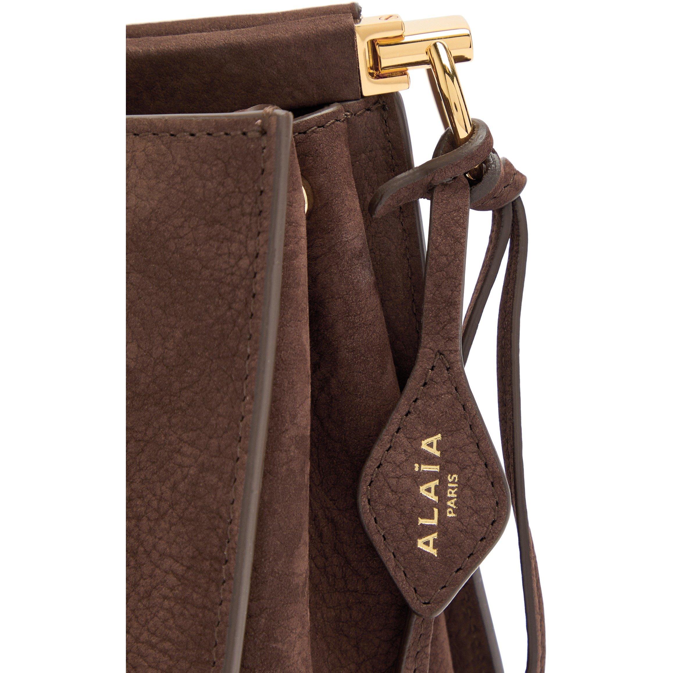 CHOCOLATE - Alaia - SQUARE SUEDE SMALL BAG - 4