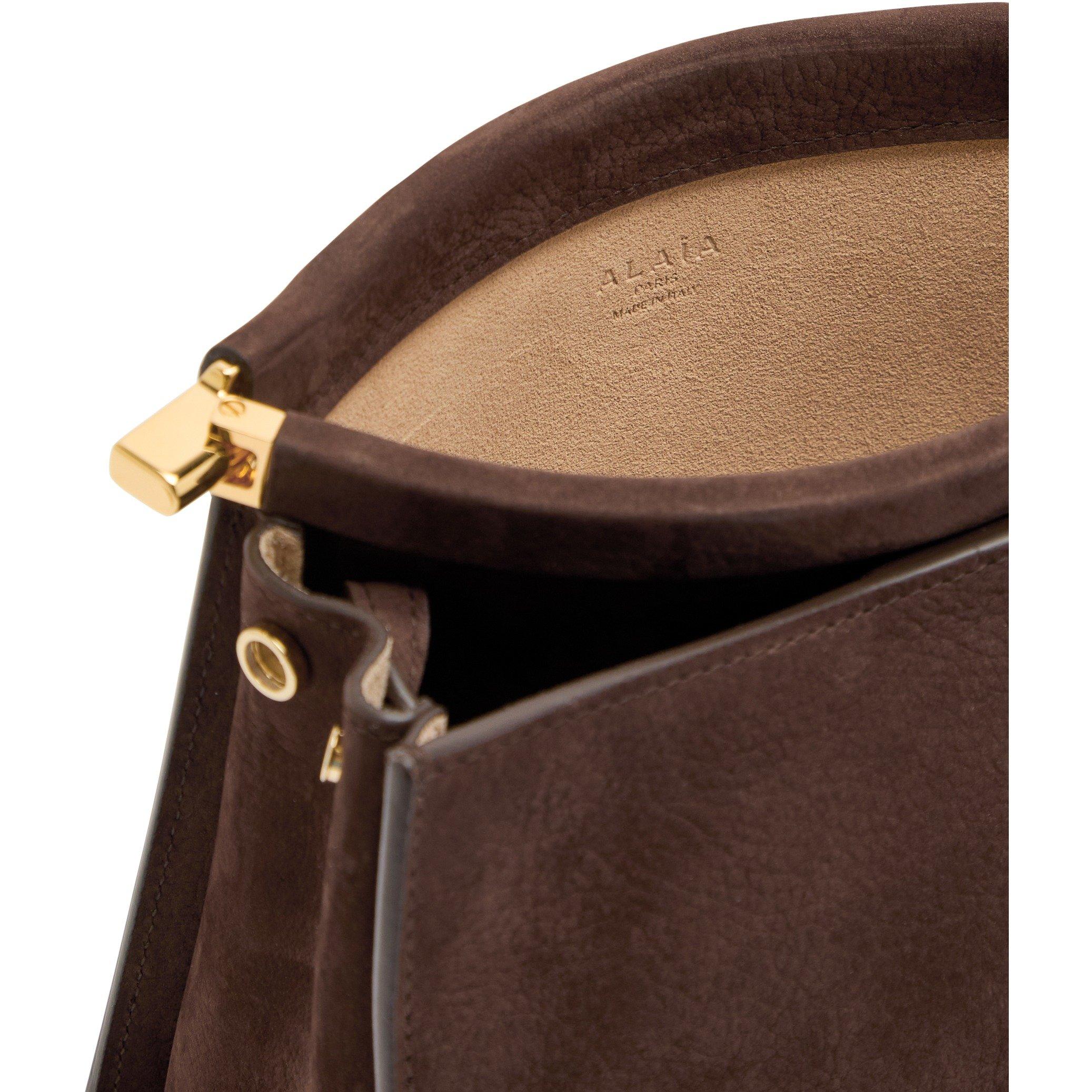 CHOCOLATE - Alaia - SQUARE SUEDE SMALL BAG - 5
