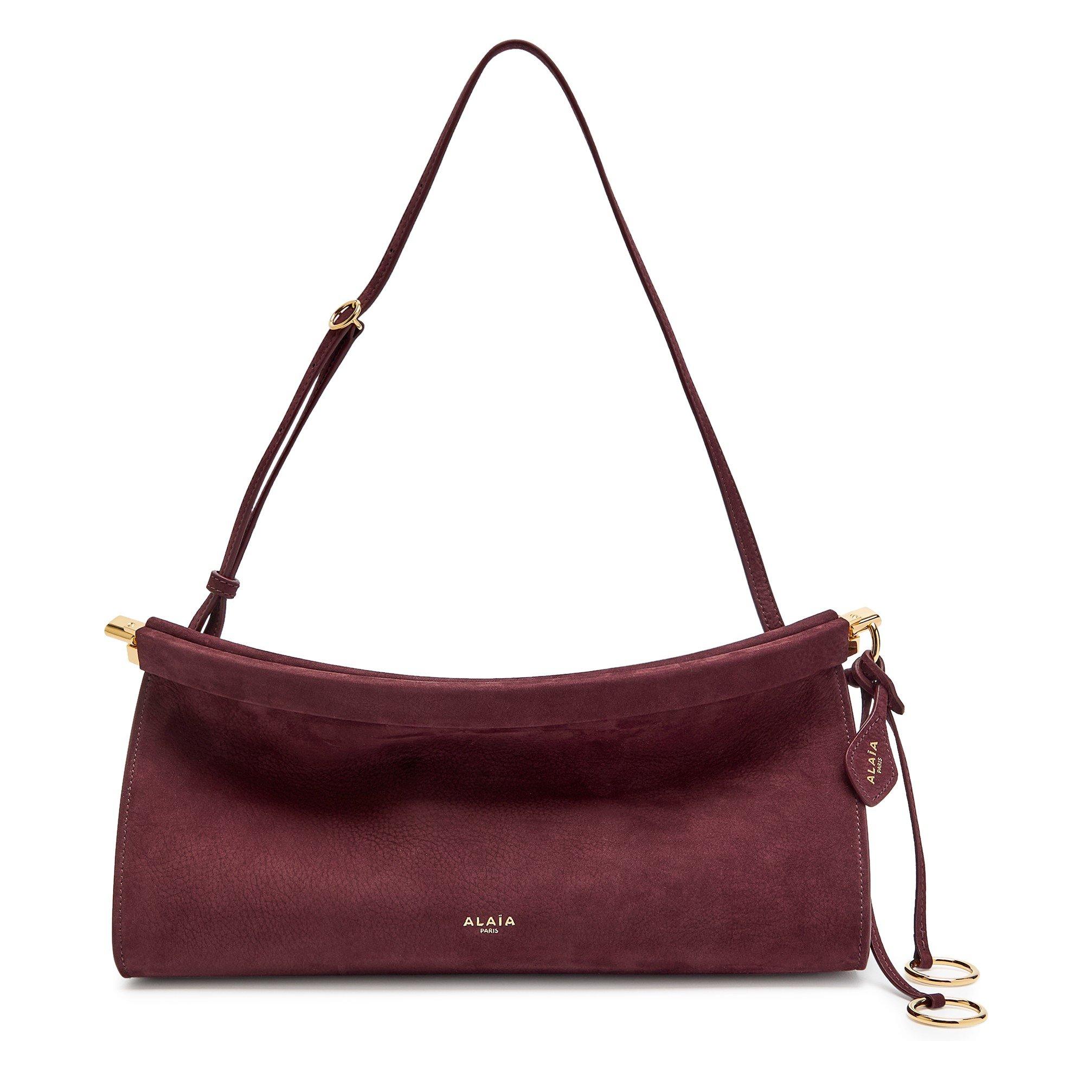 BURGUNDY - Alaia - EAST WEST SUEDE MEDIUM BAG - 1