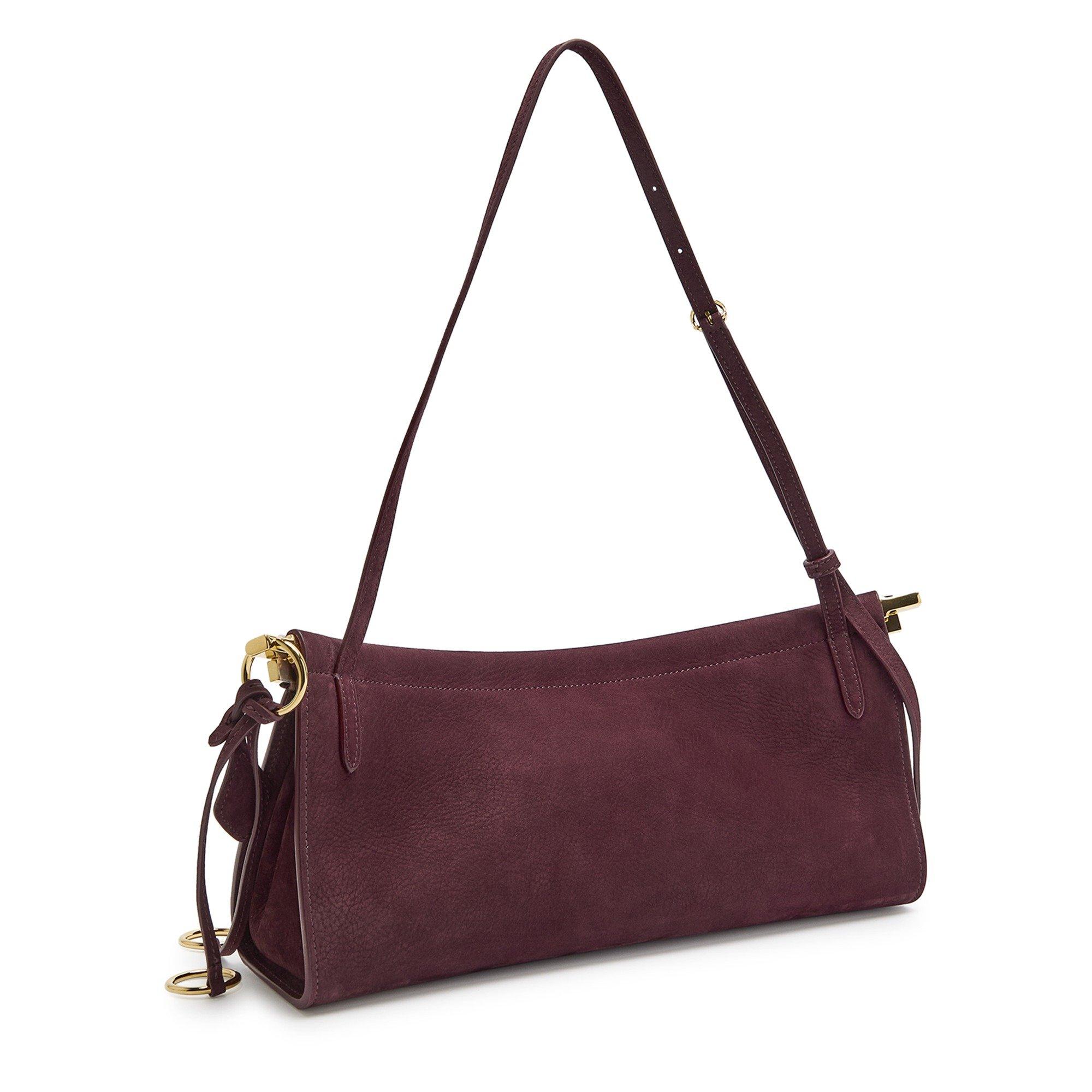 BURGUNDY - Alaia - EAST WEST SUEDE MEDIUM BAG - 2