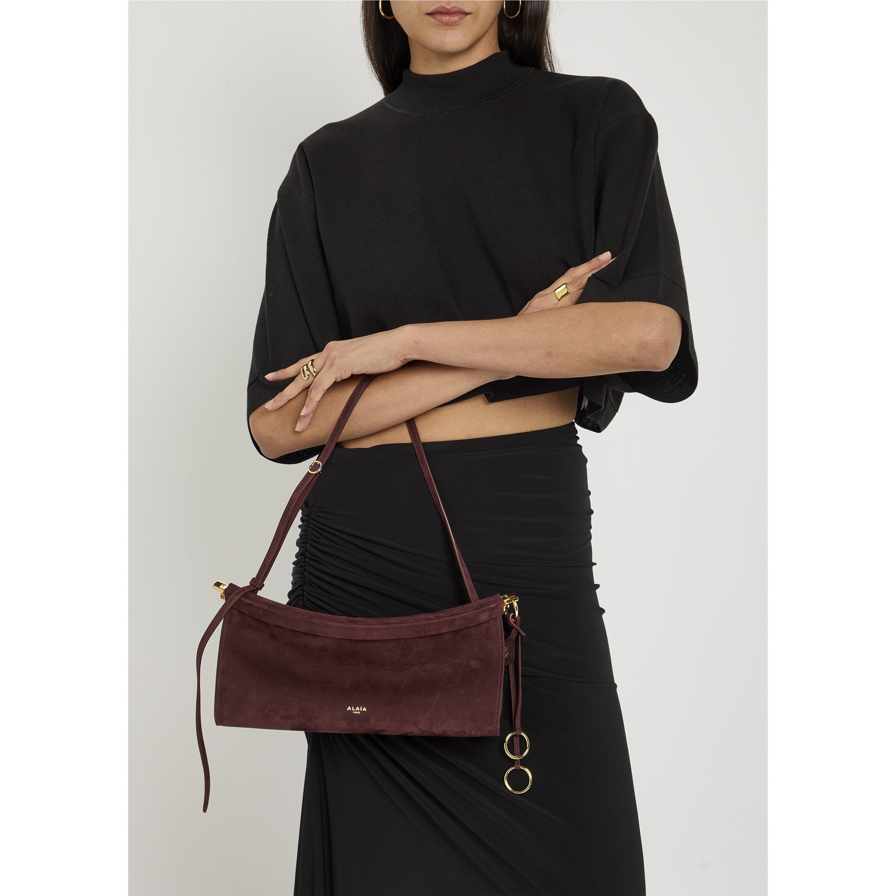 BURGUNDY - Alaia - EAST WEST SUEDE MEDIUM BAG - 3