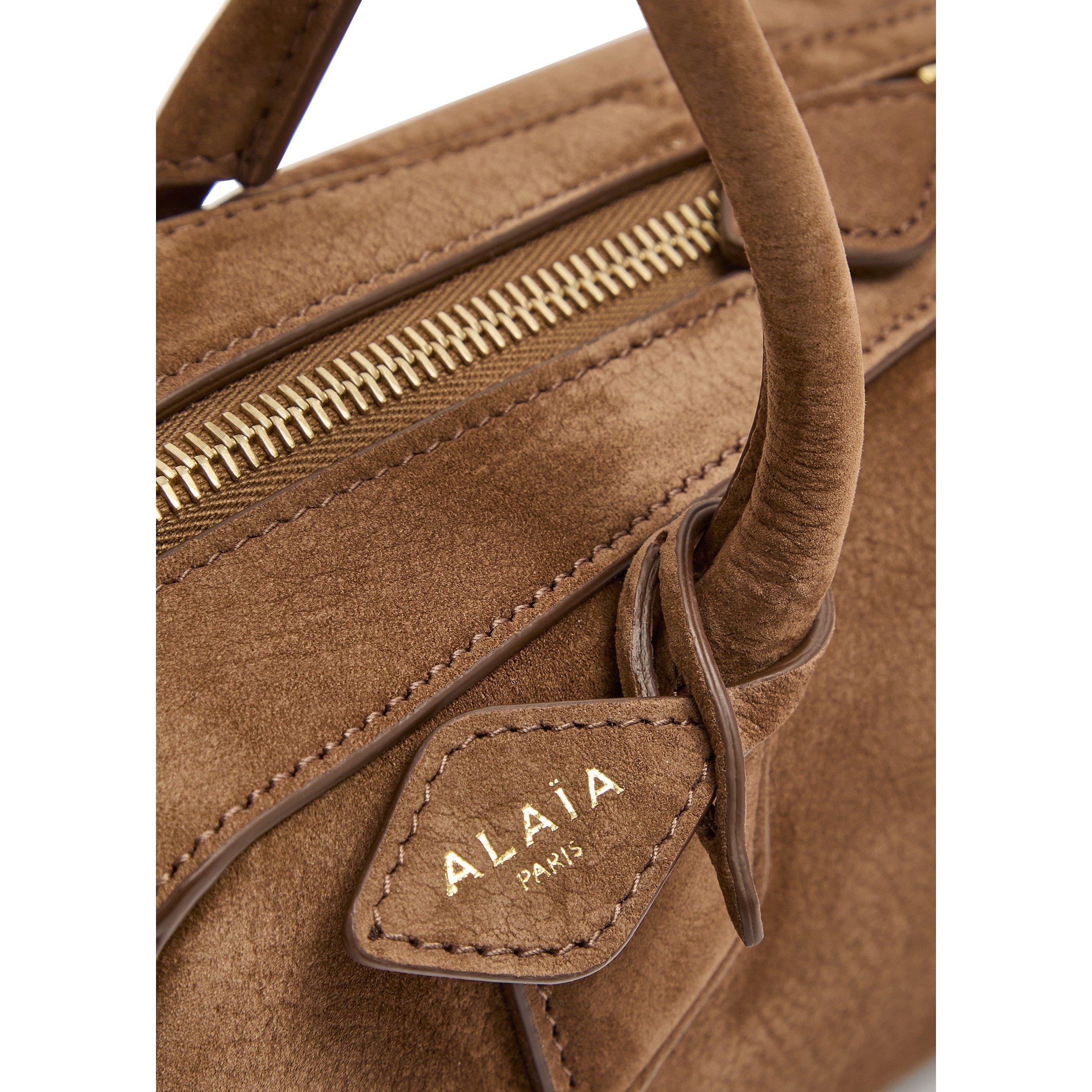 TAN - Alaia - TECKEL SUEDE MEDIUM SHLDR BAG - 3