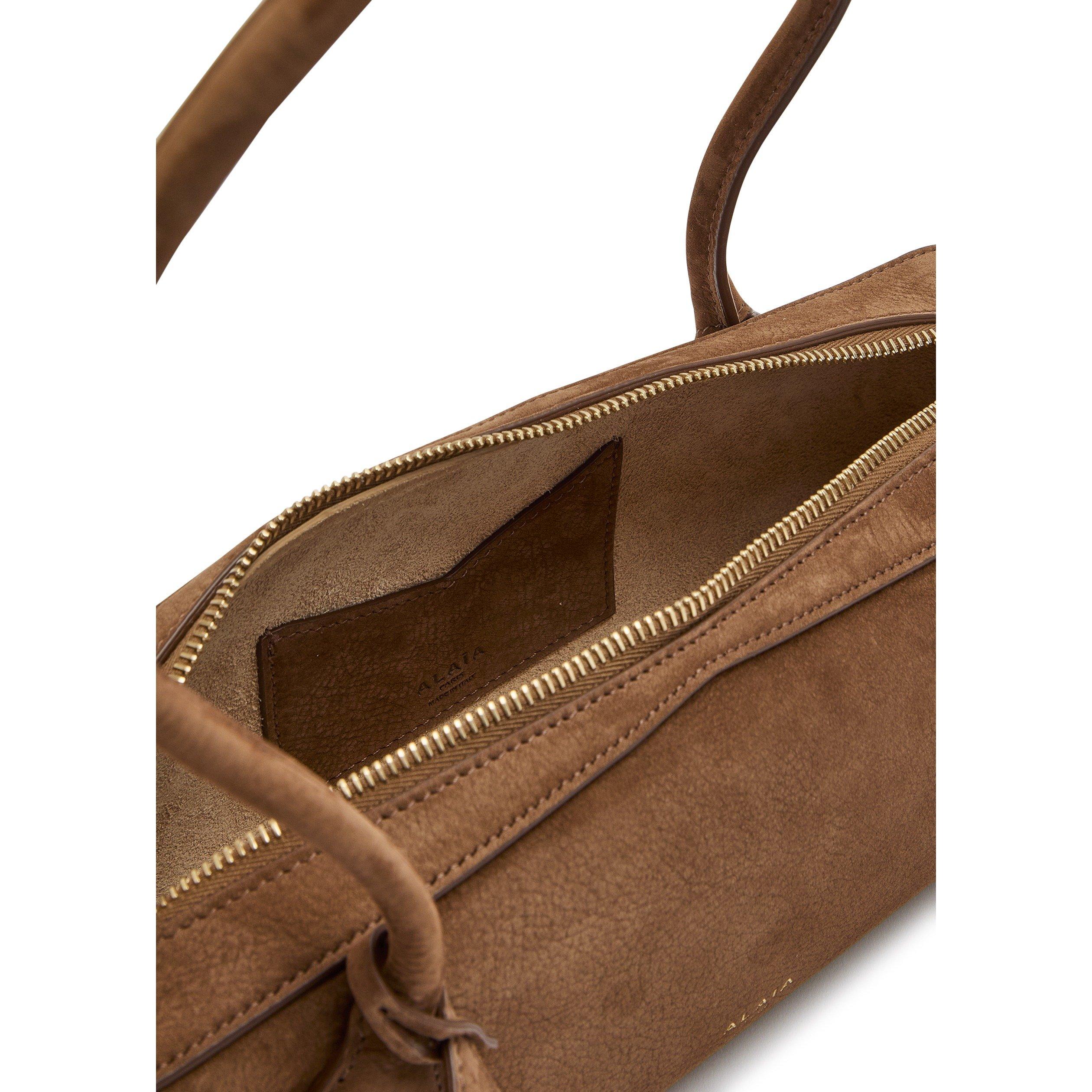 TAN - Alaia - TECKEL SUEDE MEDIUM SHLDR BAG - 4