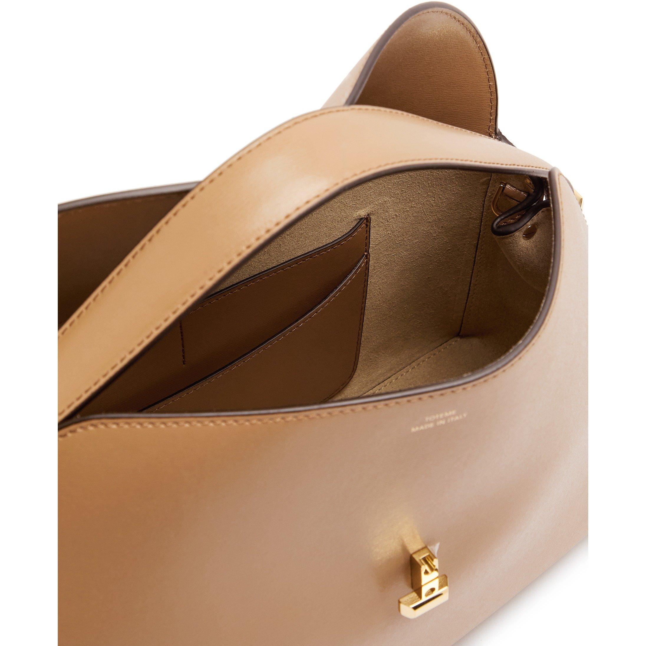 CAMEL - Toteme - T LOCK TOP HANDLE SOOTH LEATHE - 5