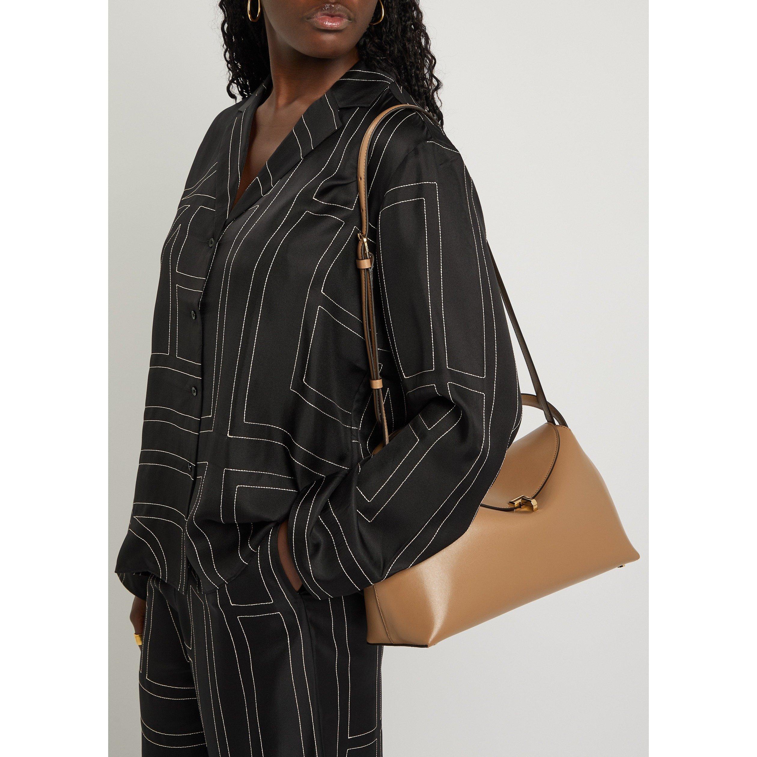 CAMEL - Toteme - T LOCK TOP HANDLE SOOTH LEATHE - 6
