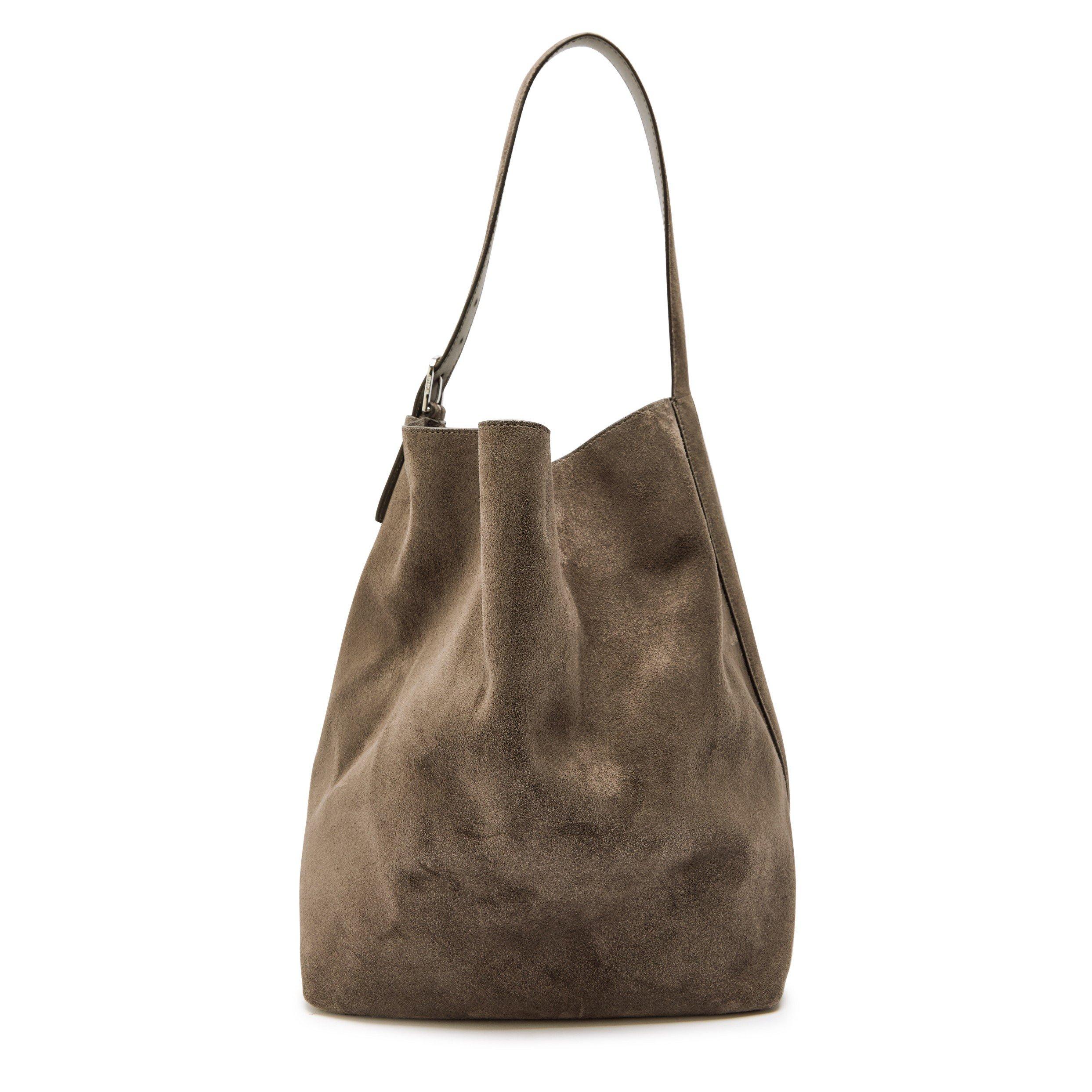 BELTED SUEDE TOTE