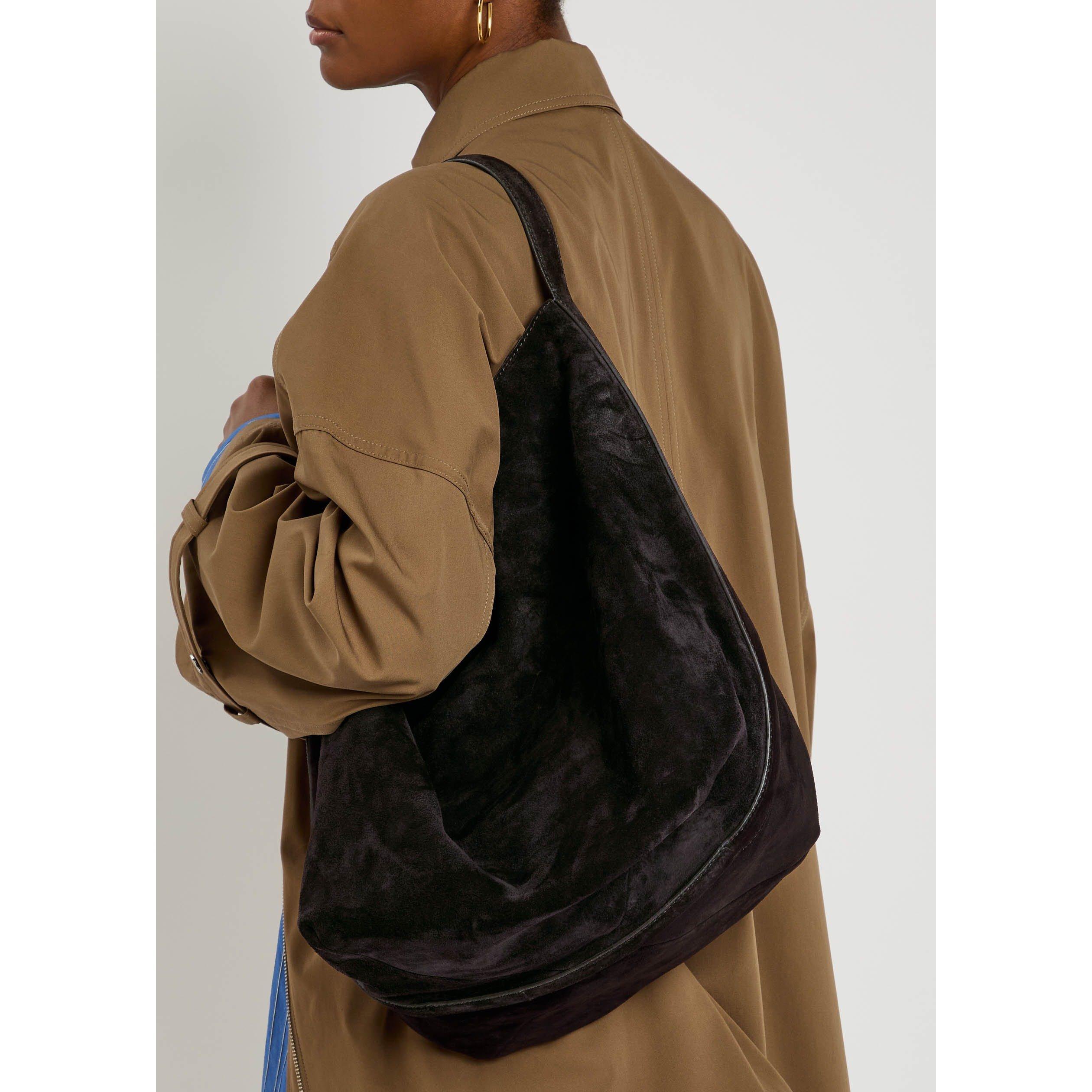 DARK BROWN - Toteme - BELTED SUEDE TOTE - 6