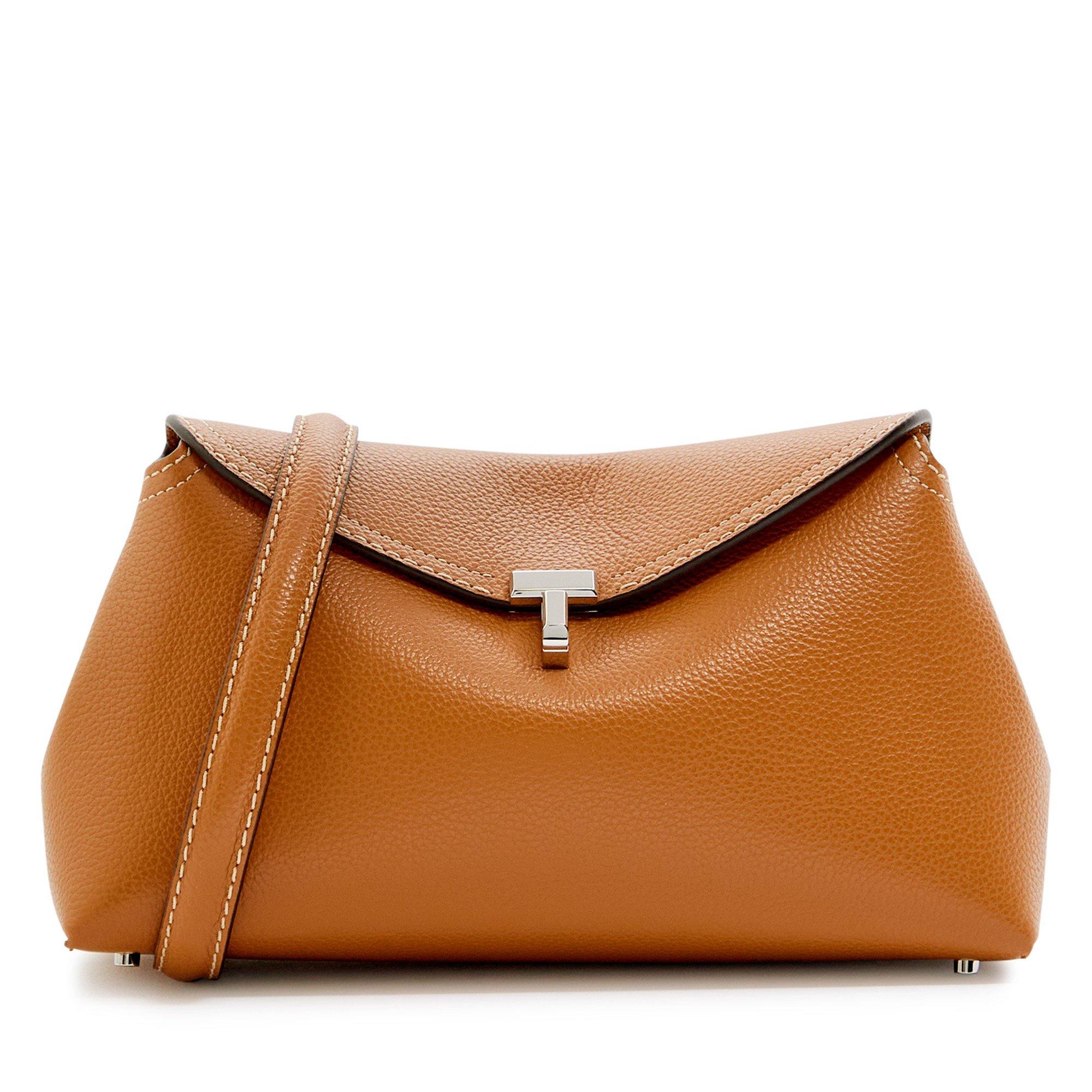 Toteme T LOCK GRAIN LEATHER CLUTCH