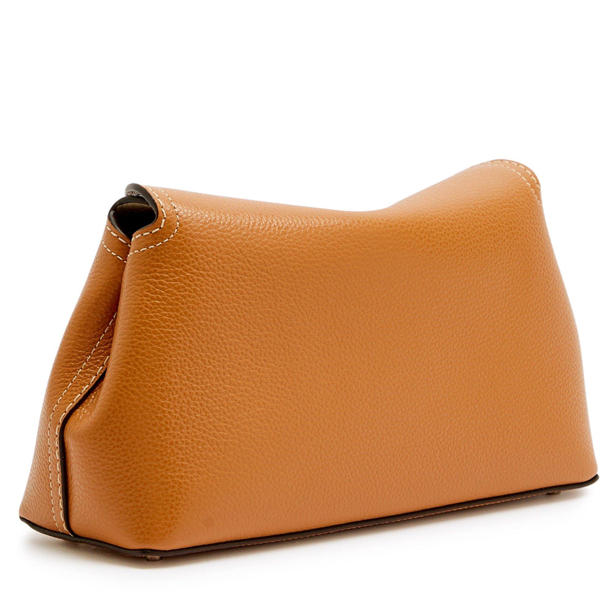 TAN - Toteme - T LOCK GRAIN LEATHER CLUTCH - 2