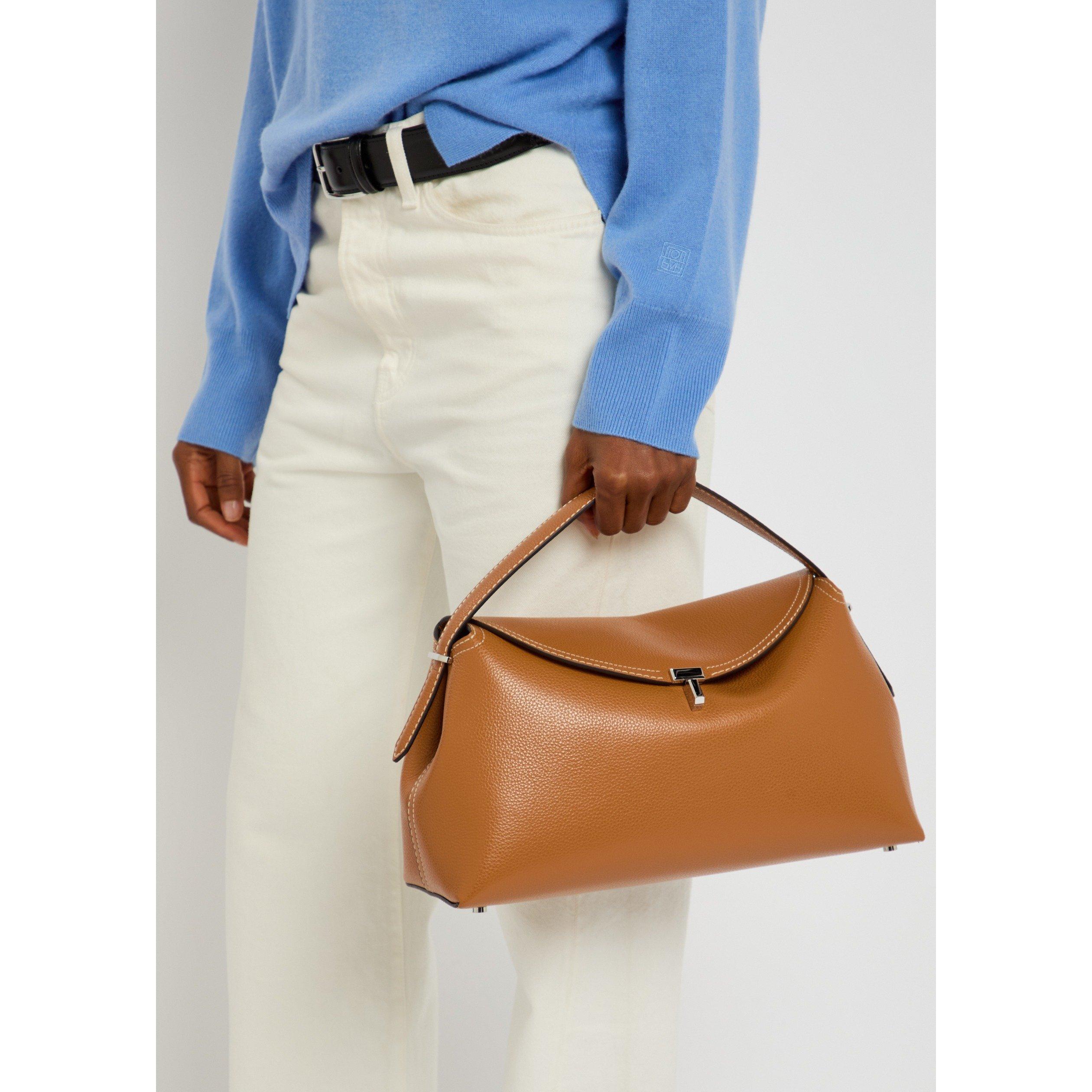 TAN - Toteme - T LOCK TOP HANDLE GRAIN LEAHER - 3