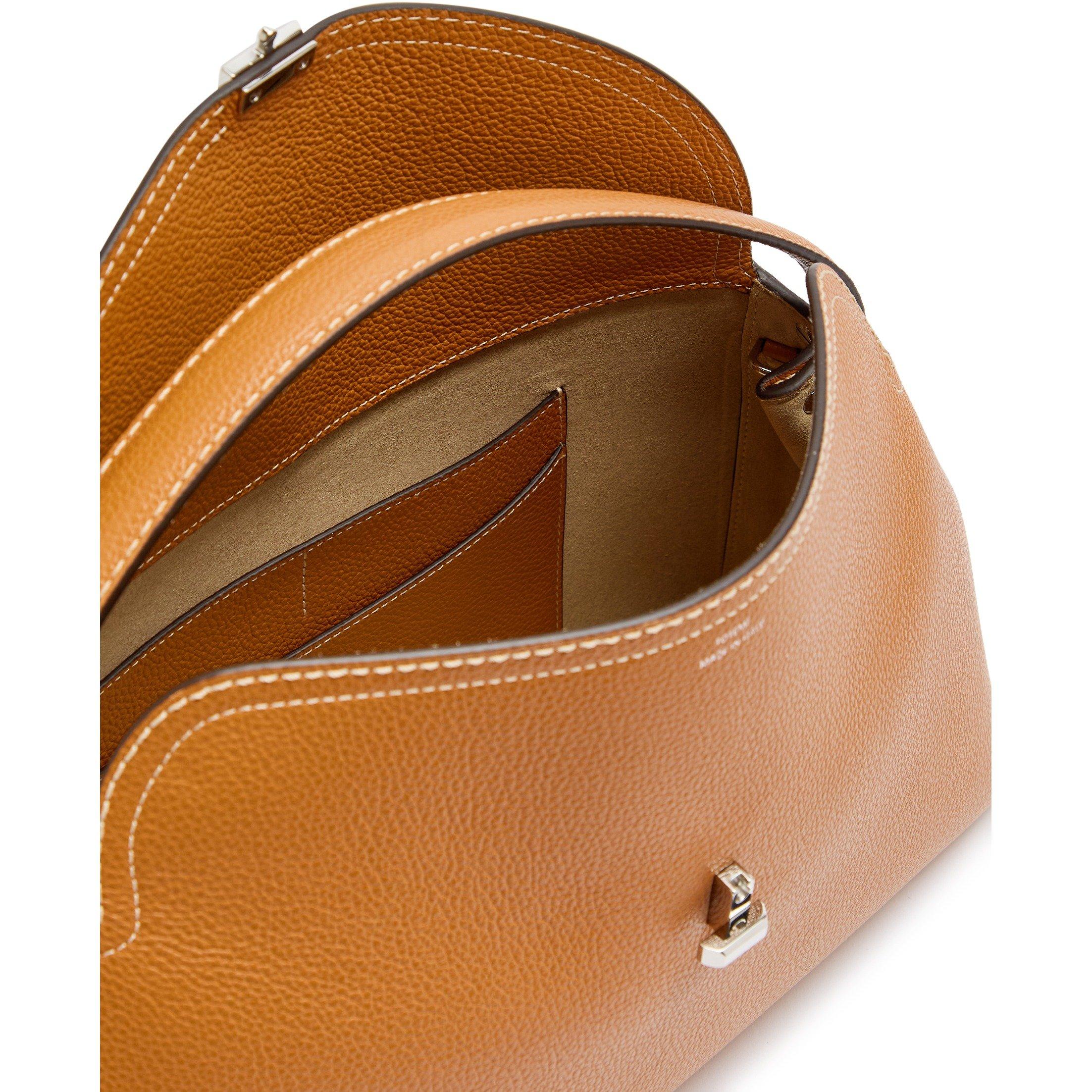 TAN - Toteme - T LOCK TOP HANDLE GRAIN LEAHER - 5