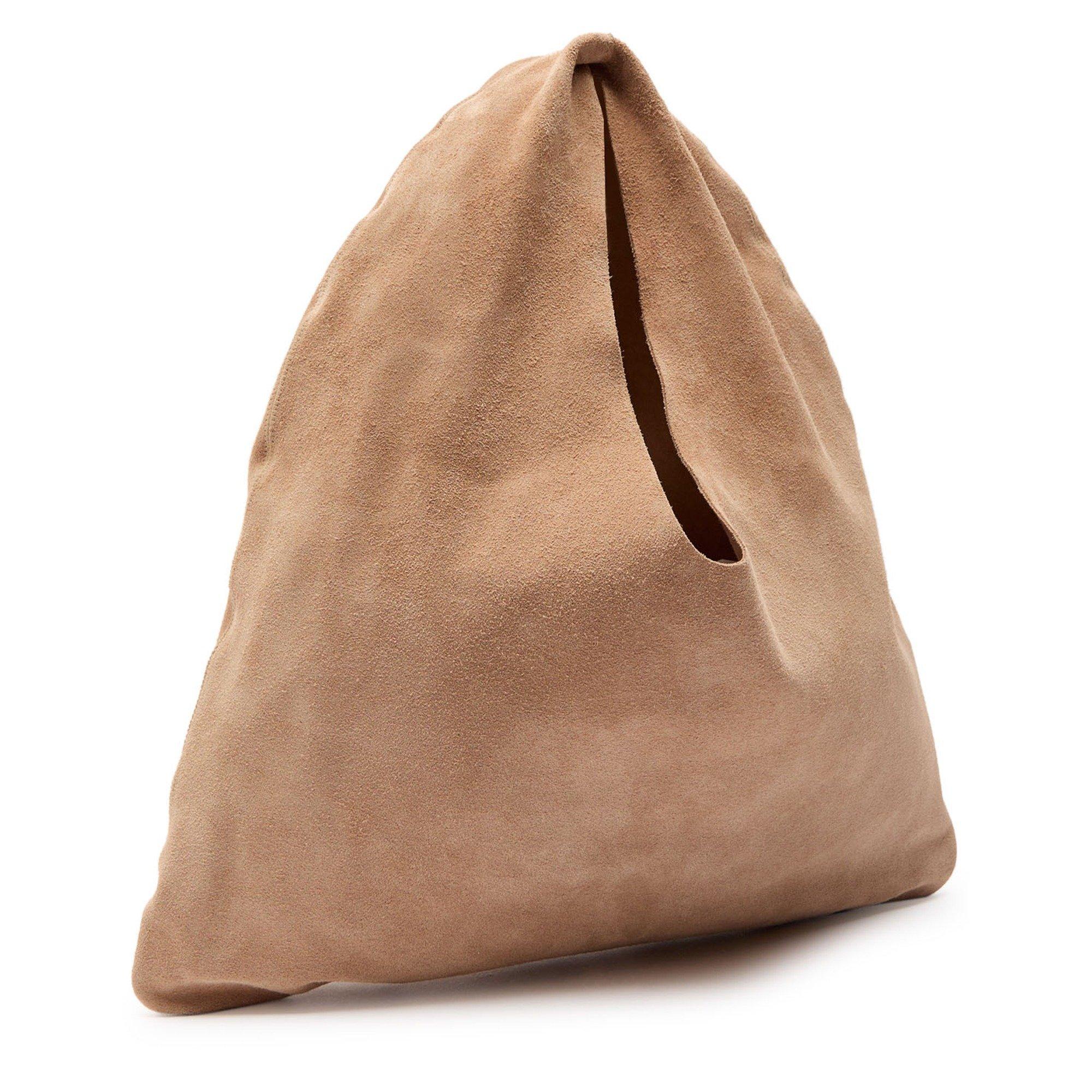 BEIGE - The Row - Women's Small Bindle Suede Shoulder Bag - 2