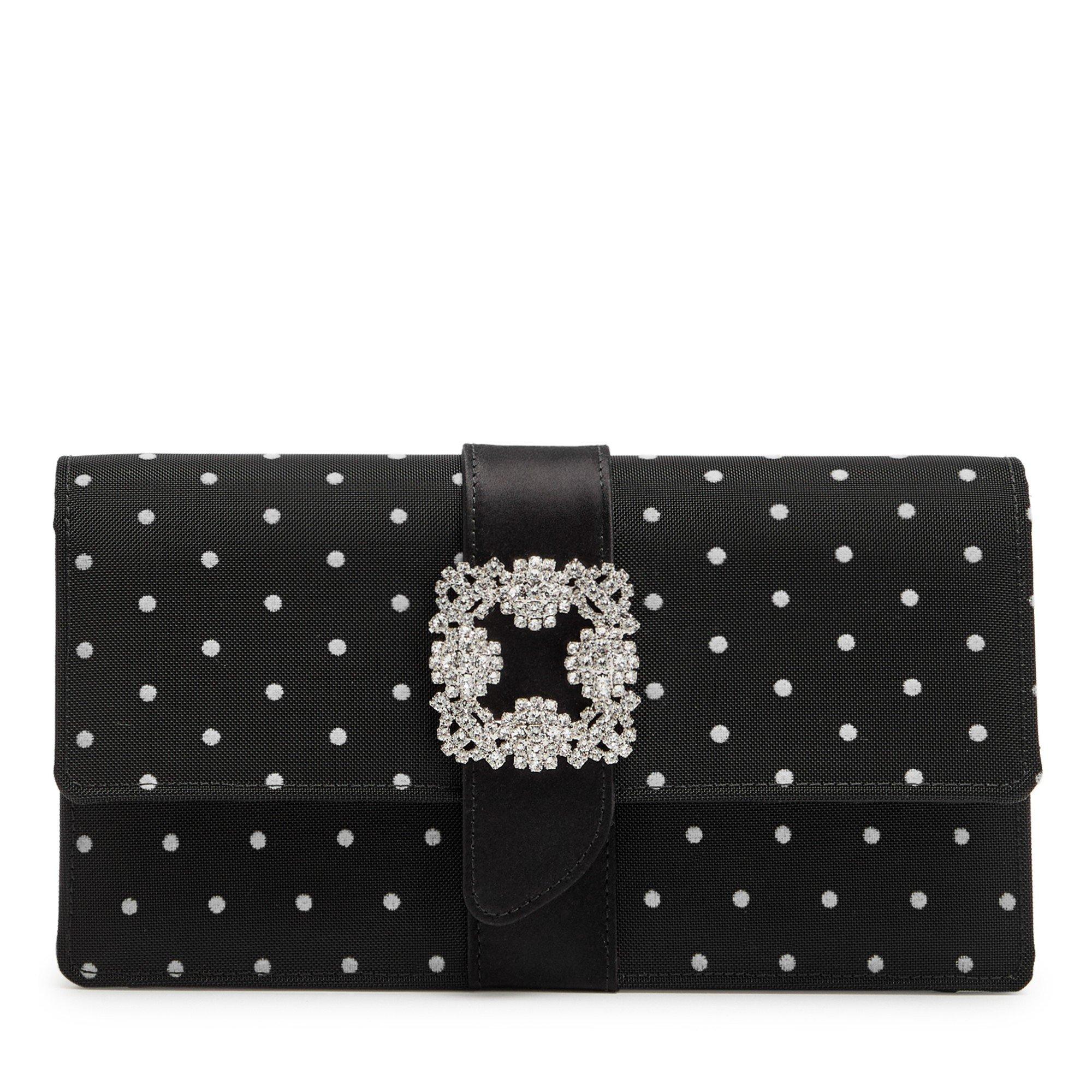 BLACK AND OTHER - Manolo Blahnik - CAPRI POLKA DOT CLUTCH