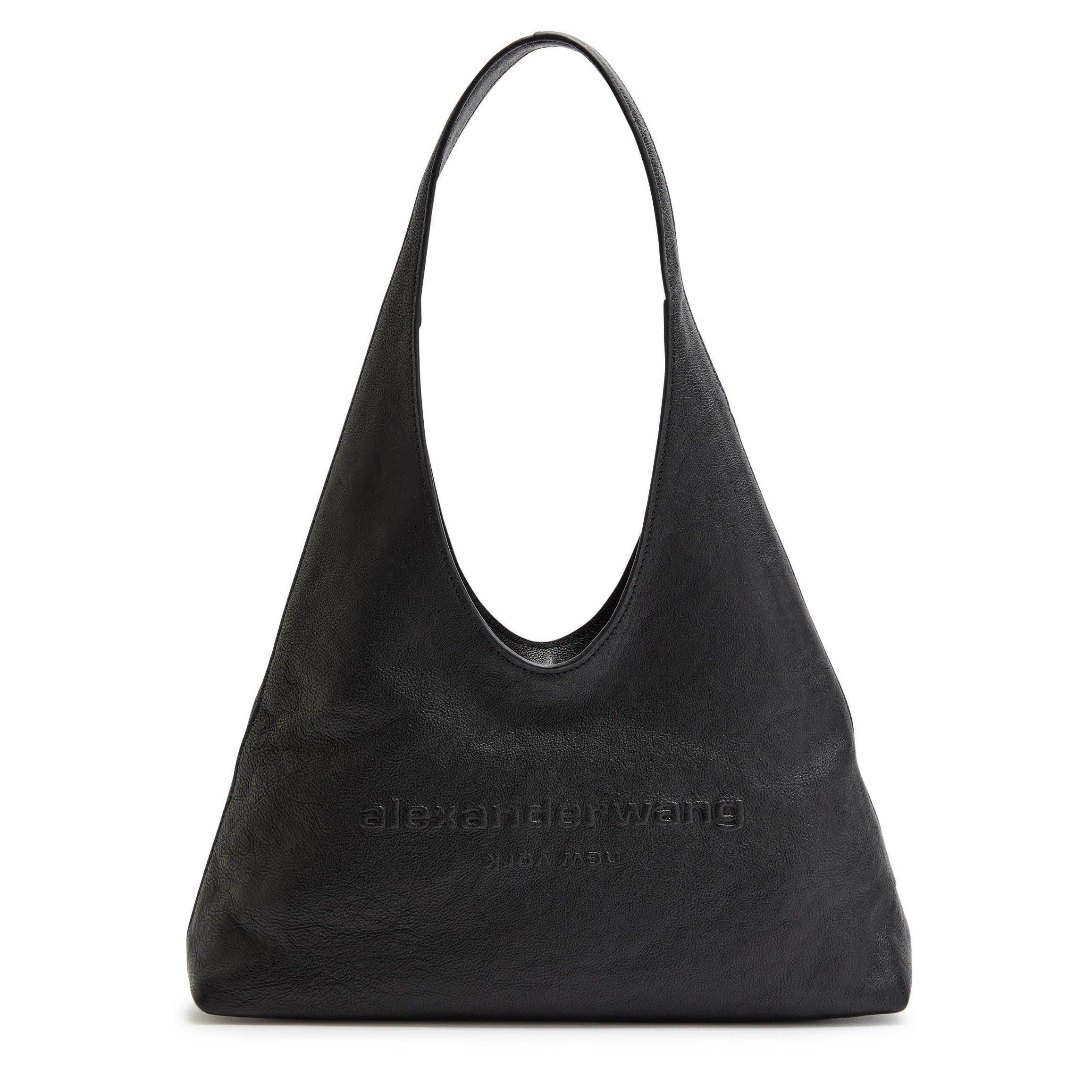 BLACK - Alexander Wang - Women's Pike Small Embossed Leather Hobo Bag