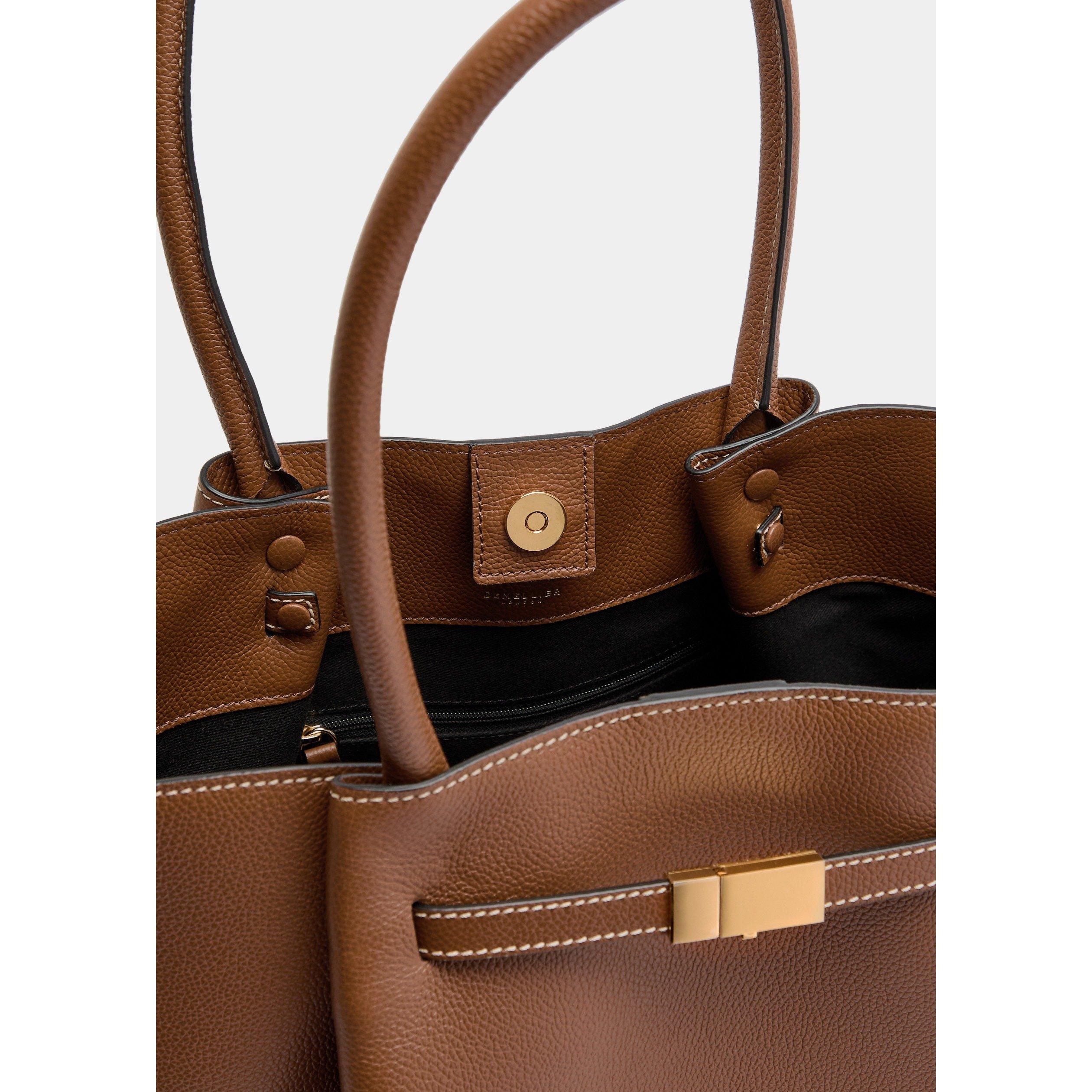 TAN - DeMellier - Women's New York Leather Tote Bag - 5