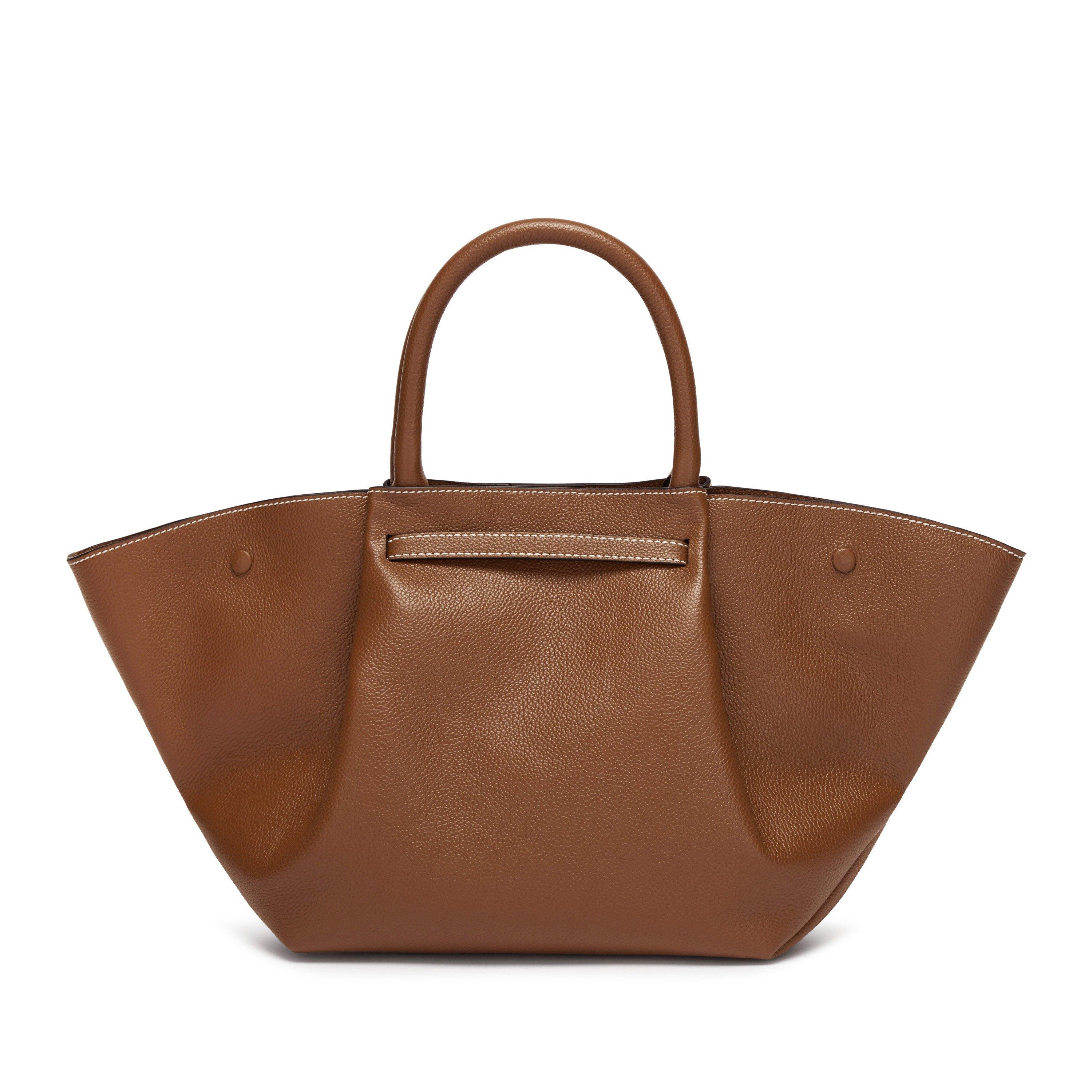 TAN - DeMellier - Women's Midi New York Grained Leather Tote Bag - 2