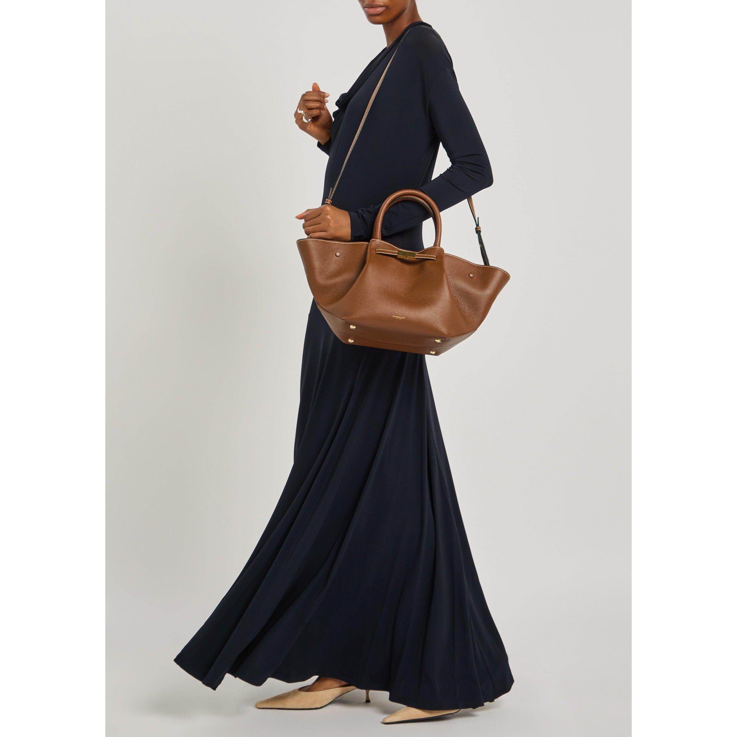 TAN - DeMellier - Women's Midi New York Grained Leather Tote Bag - 6
