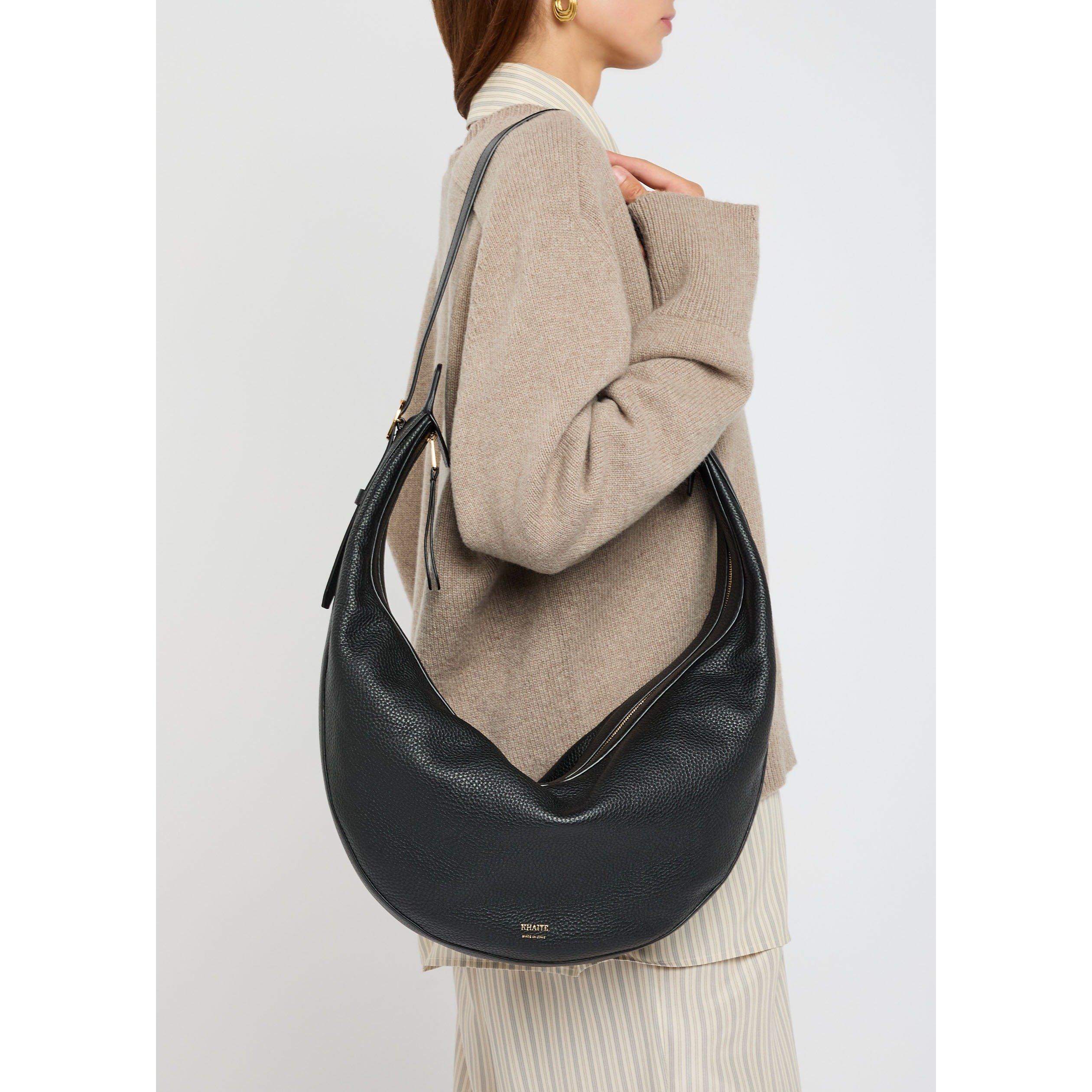 BLACK - Khaite - Women's Augustina Leather Hobo Bag - 3