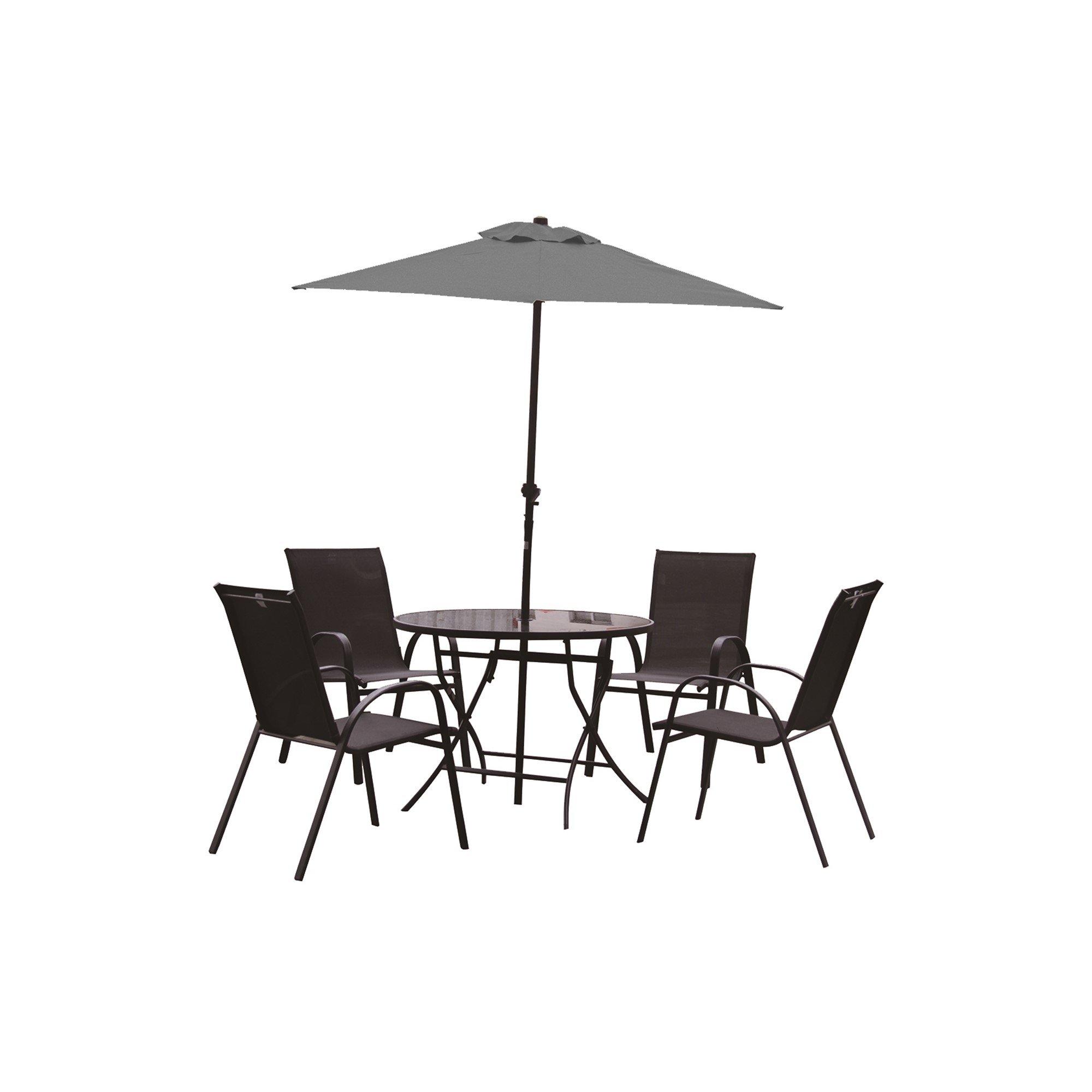 Sort/Grå Prsl - Culcita - Naples 6 Piece Garden Patio Set