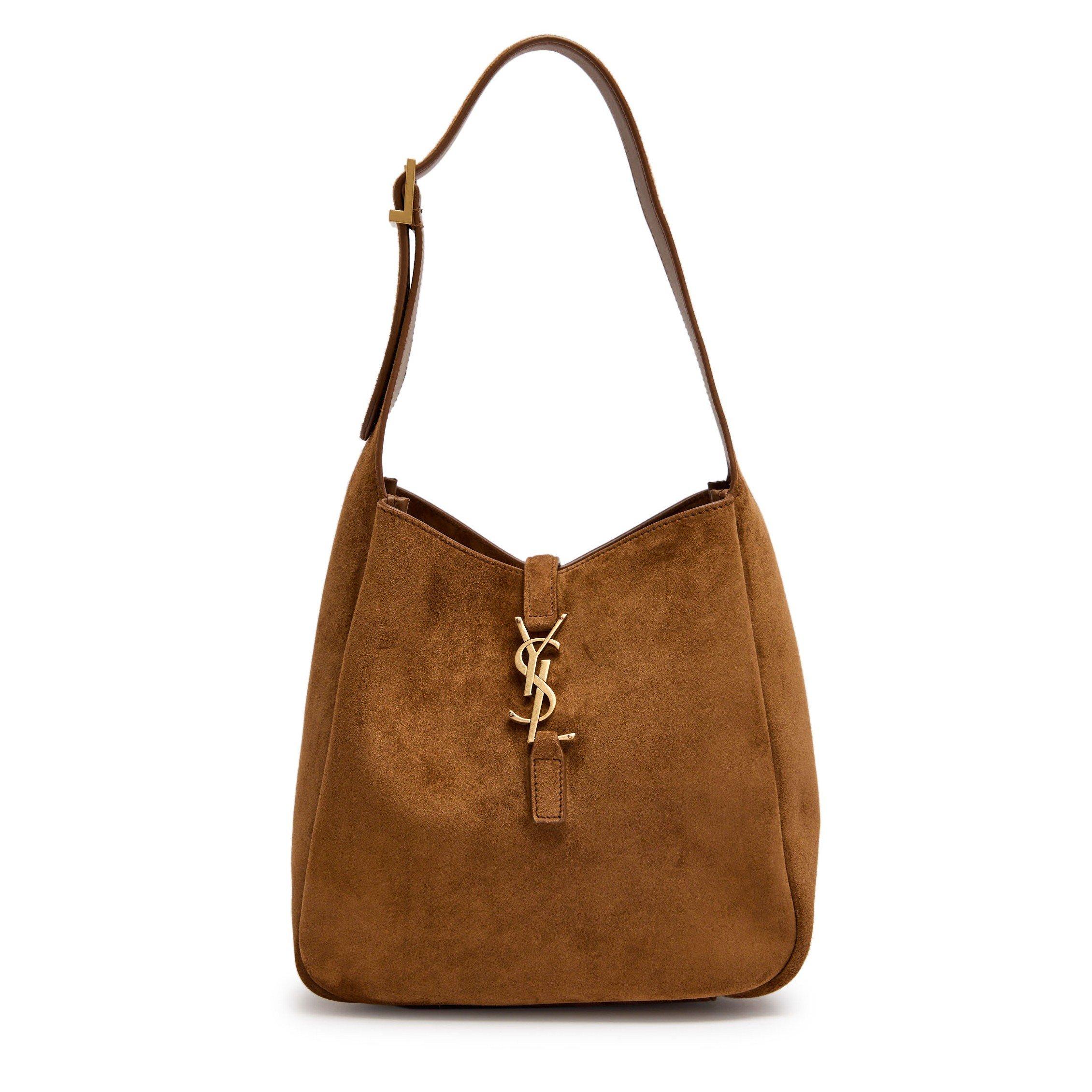 DARK BROWN - Saint Laurent - 5 A 7 HOBO SMALL SUEDE - 1