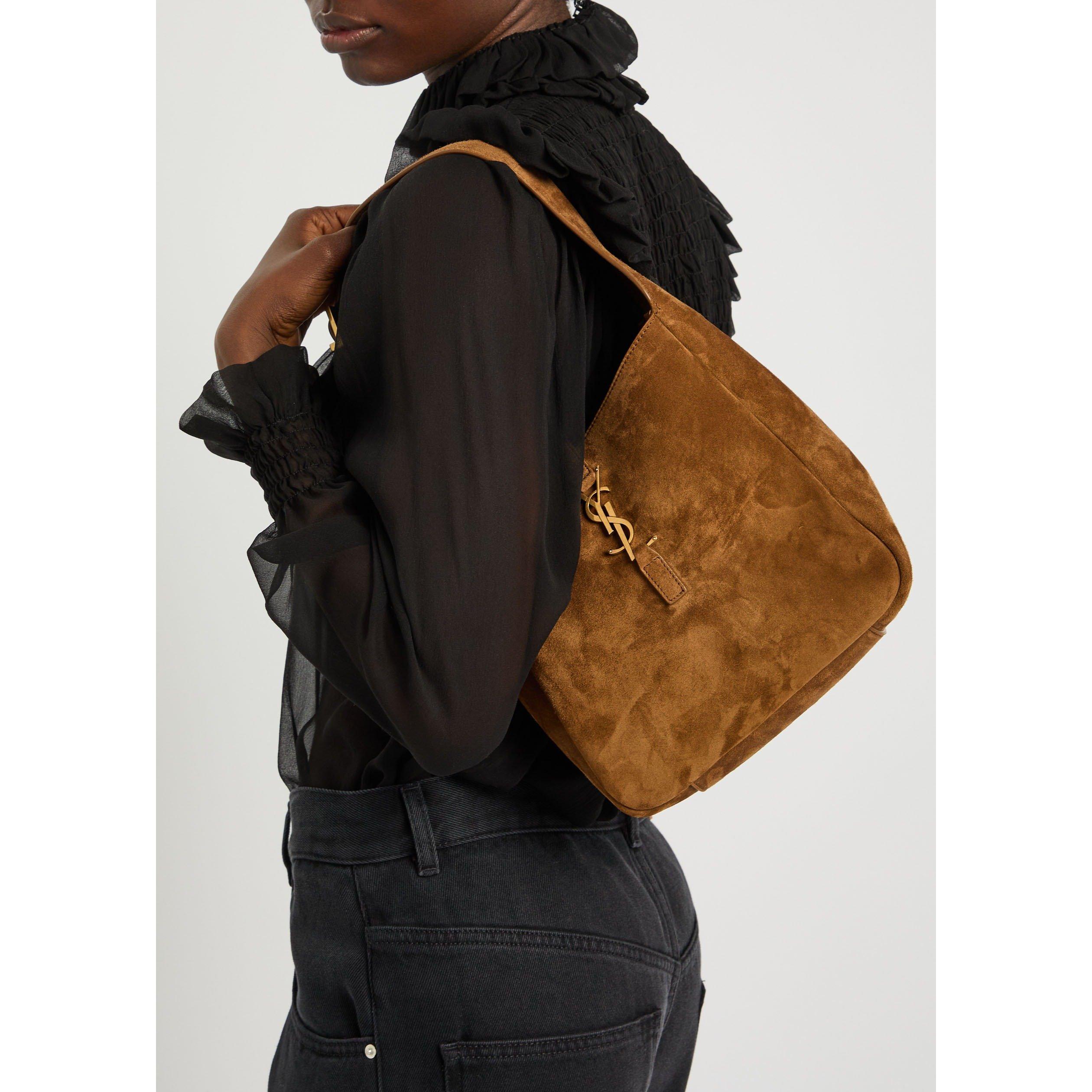 DARK BROWN - Saint Laurent - 5 A 7 HOBO SMALL SUEDE - 3