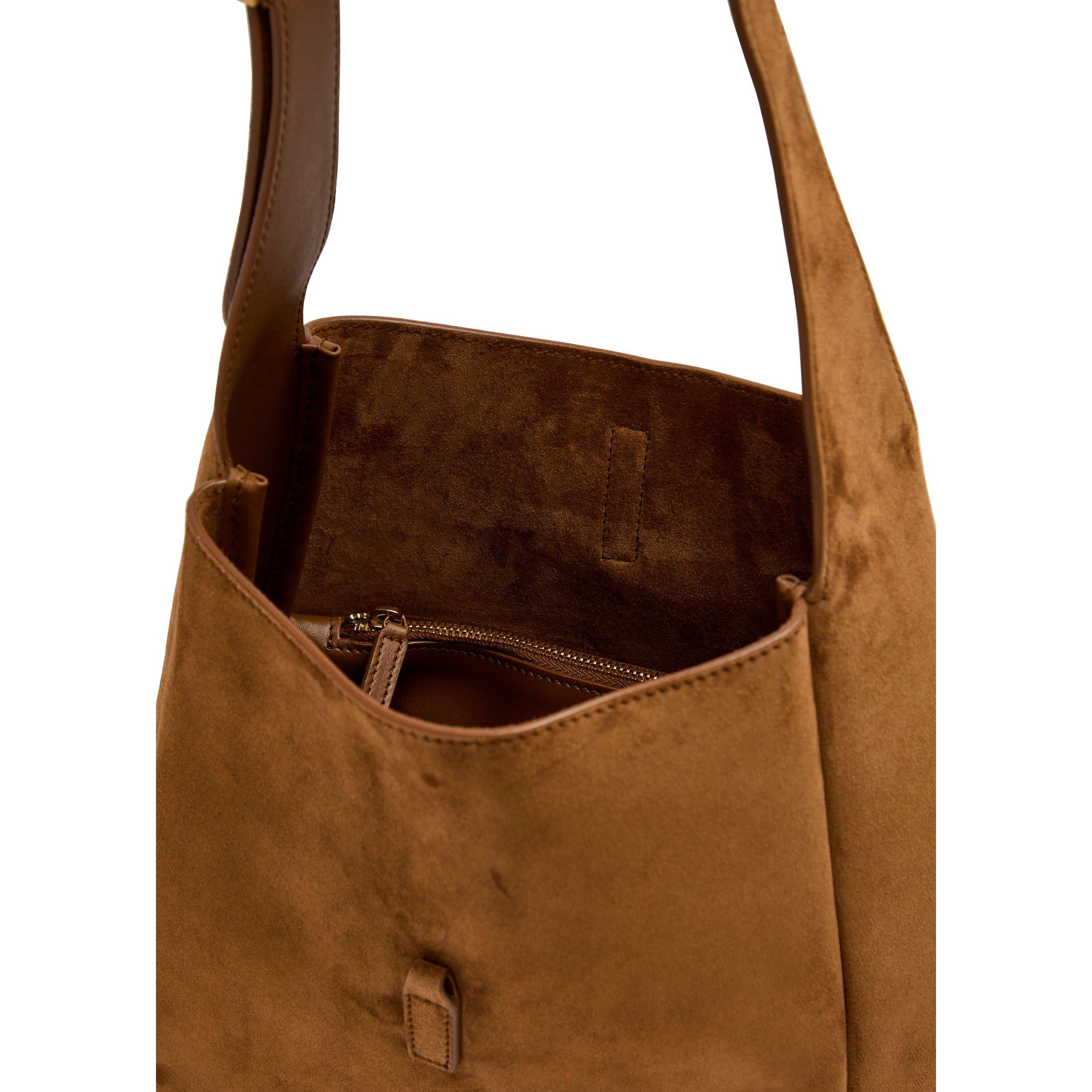 DARK BROWN - Saint Laurent - 5 A 7 HOBO SMALL SUEDE - 5