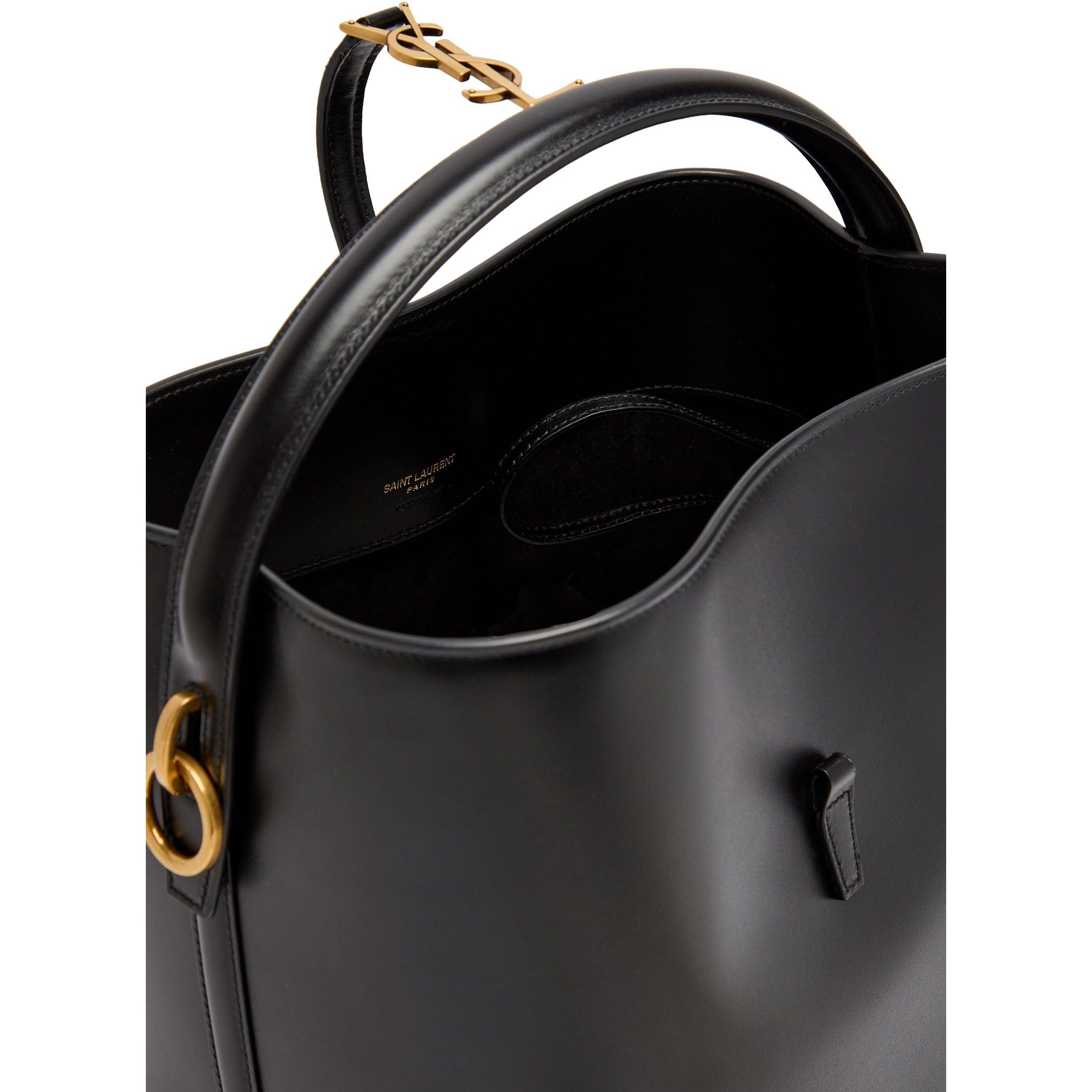 BLACK - Saint Laurent - Women's Le 37 Leather Bucket Bag - 5