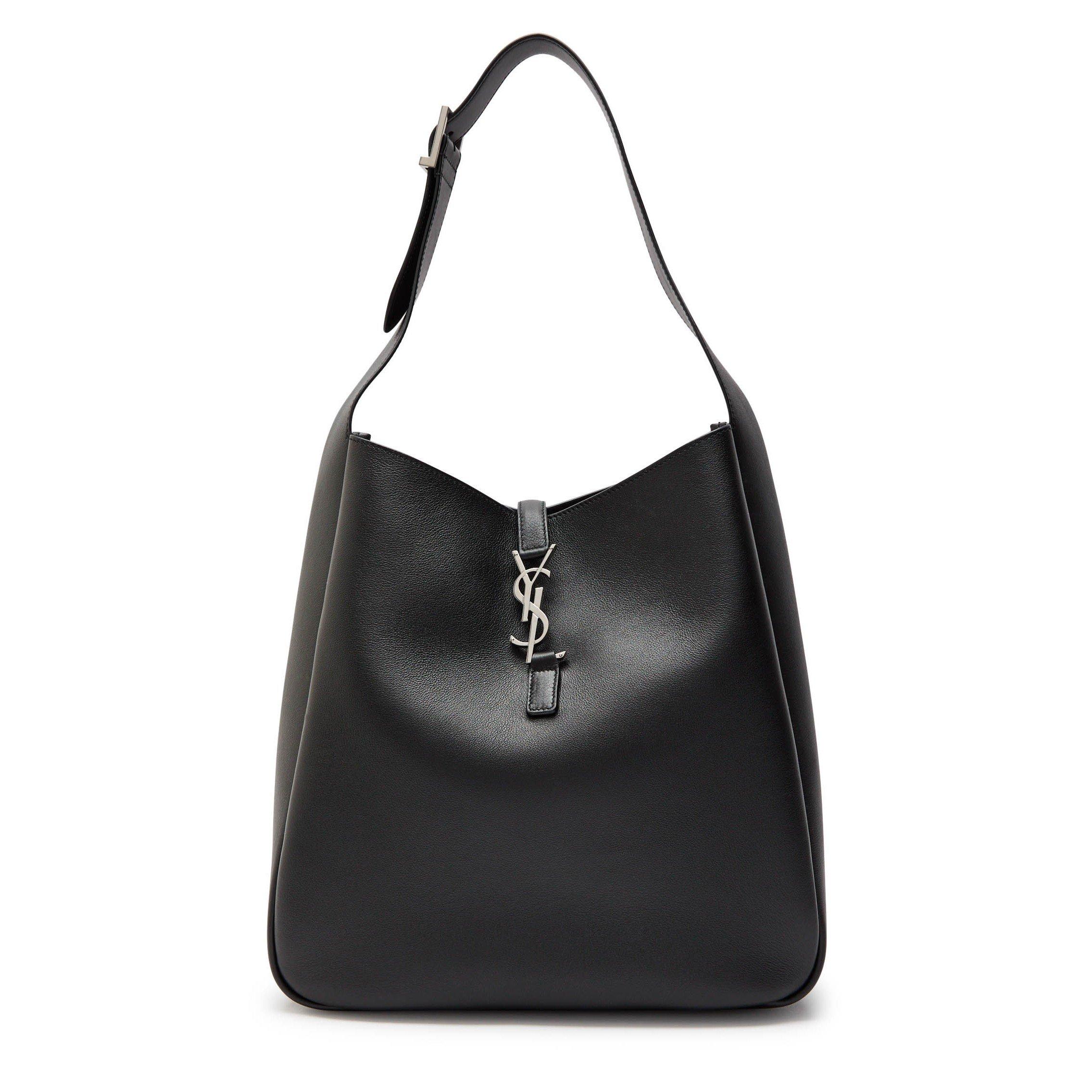BLACK - Saint Laurent - 5 A 7 LARGE HOBO SILVER HDW - 1
