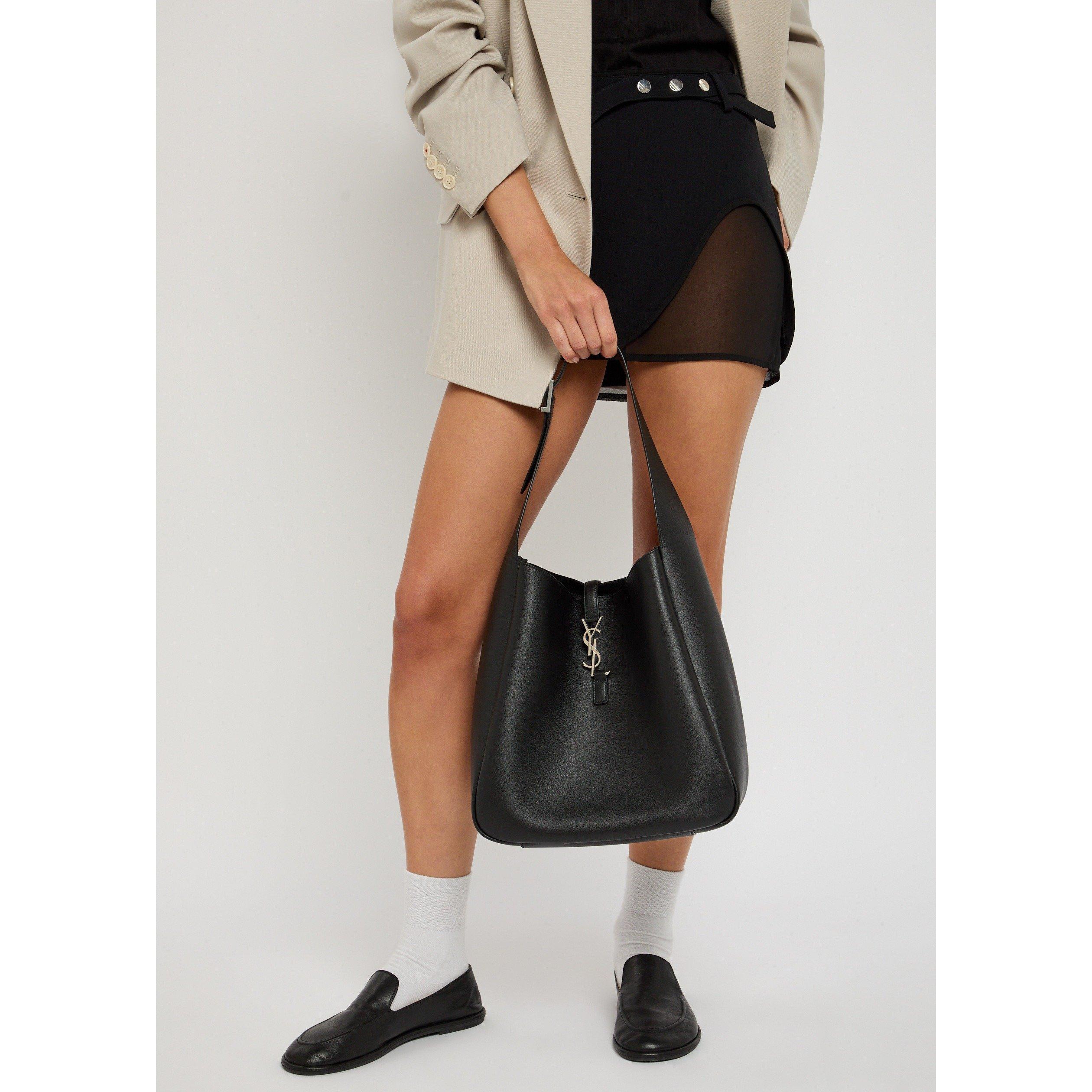 BLACK - Saint Laurent - 5 A 7 LARGE HOBO SILVER HDW - 3