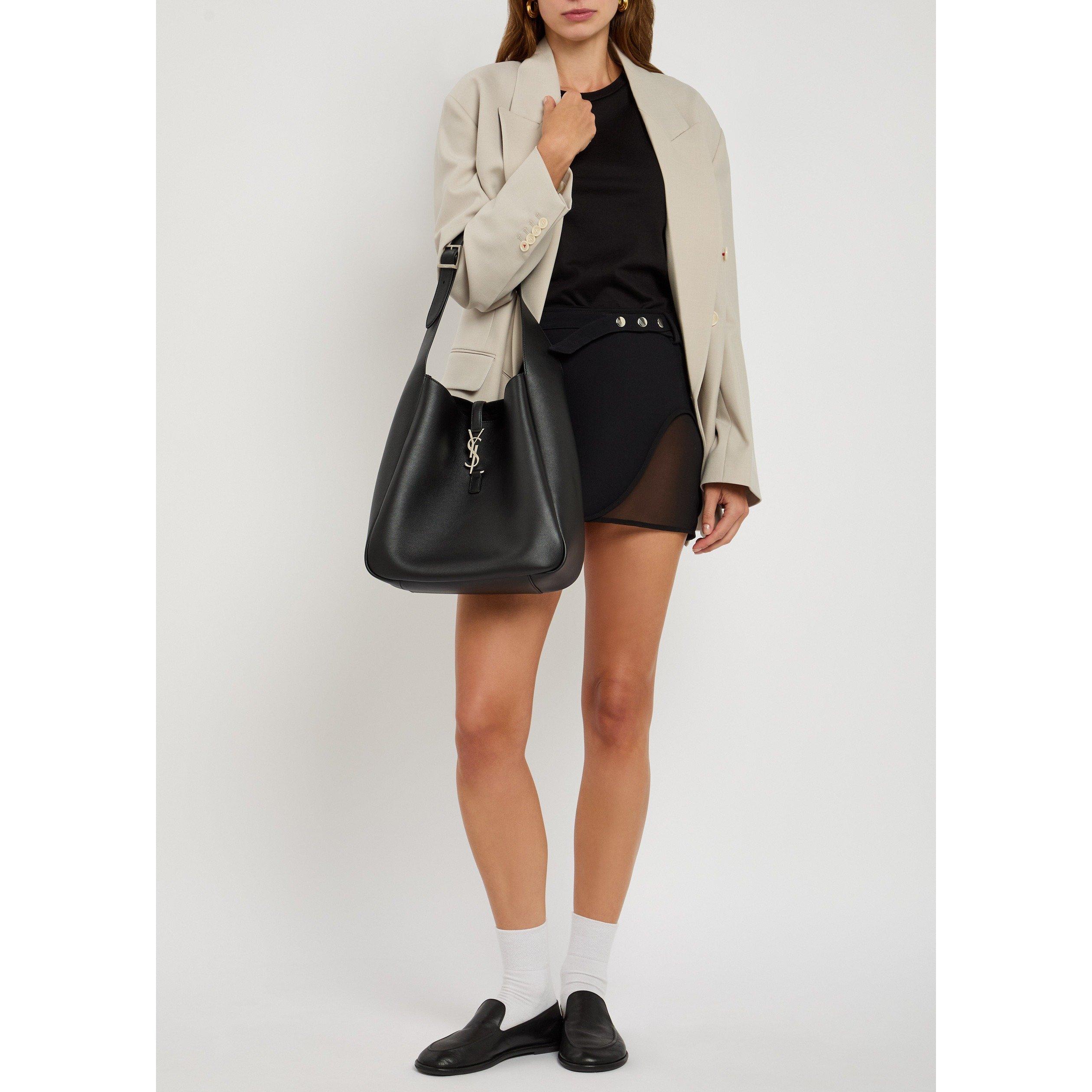 BLACK - Saint Laurent - 5 A 7 LARGE HOBO SILVER HDW - 6