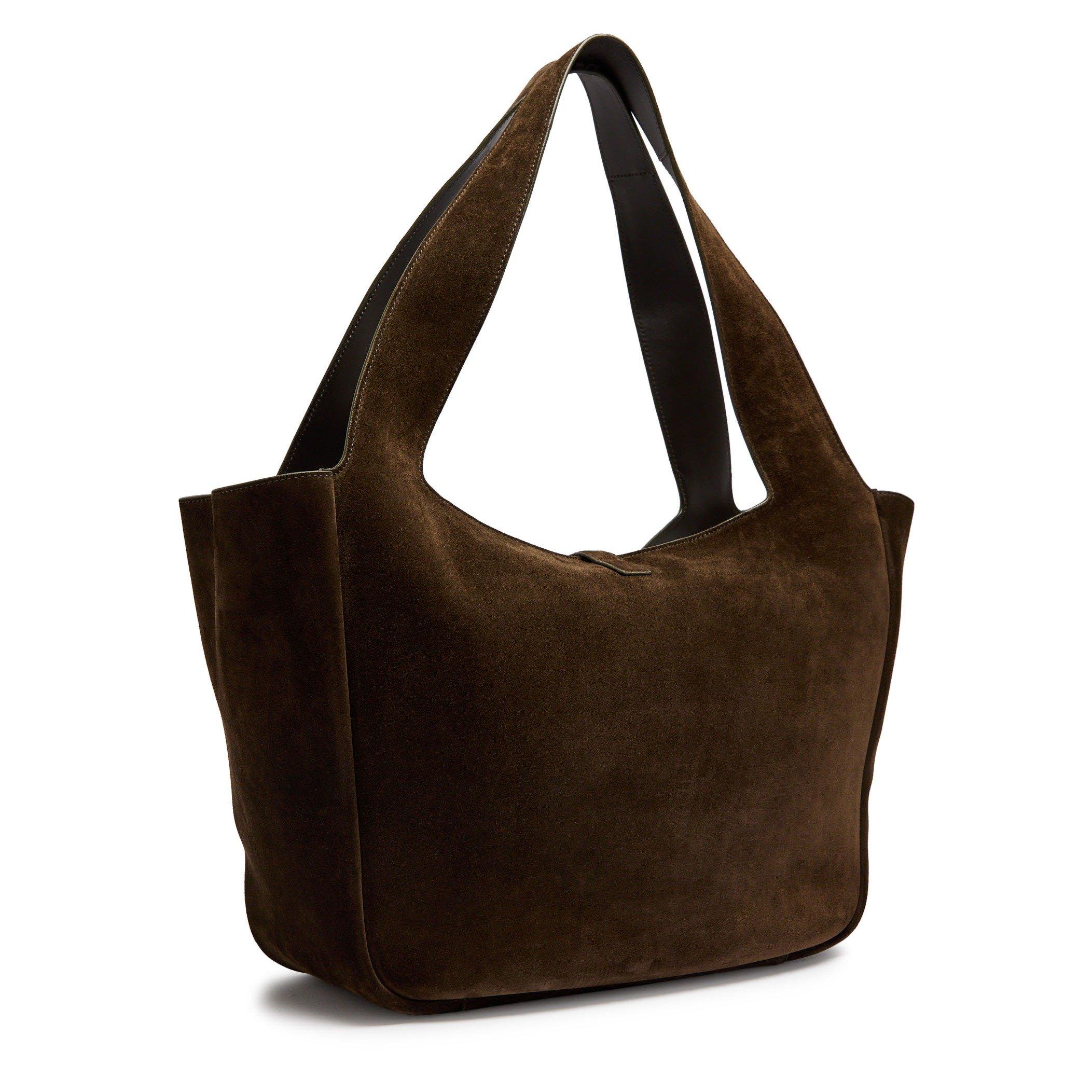 BROWN - Saint Laurent - Women's 5 À 7 Large Suede Tote Bag - 2