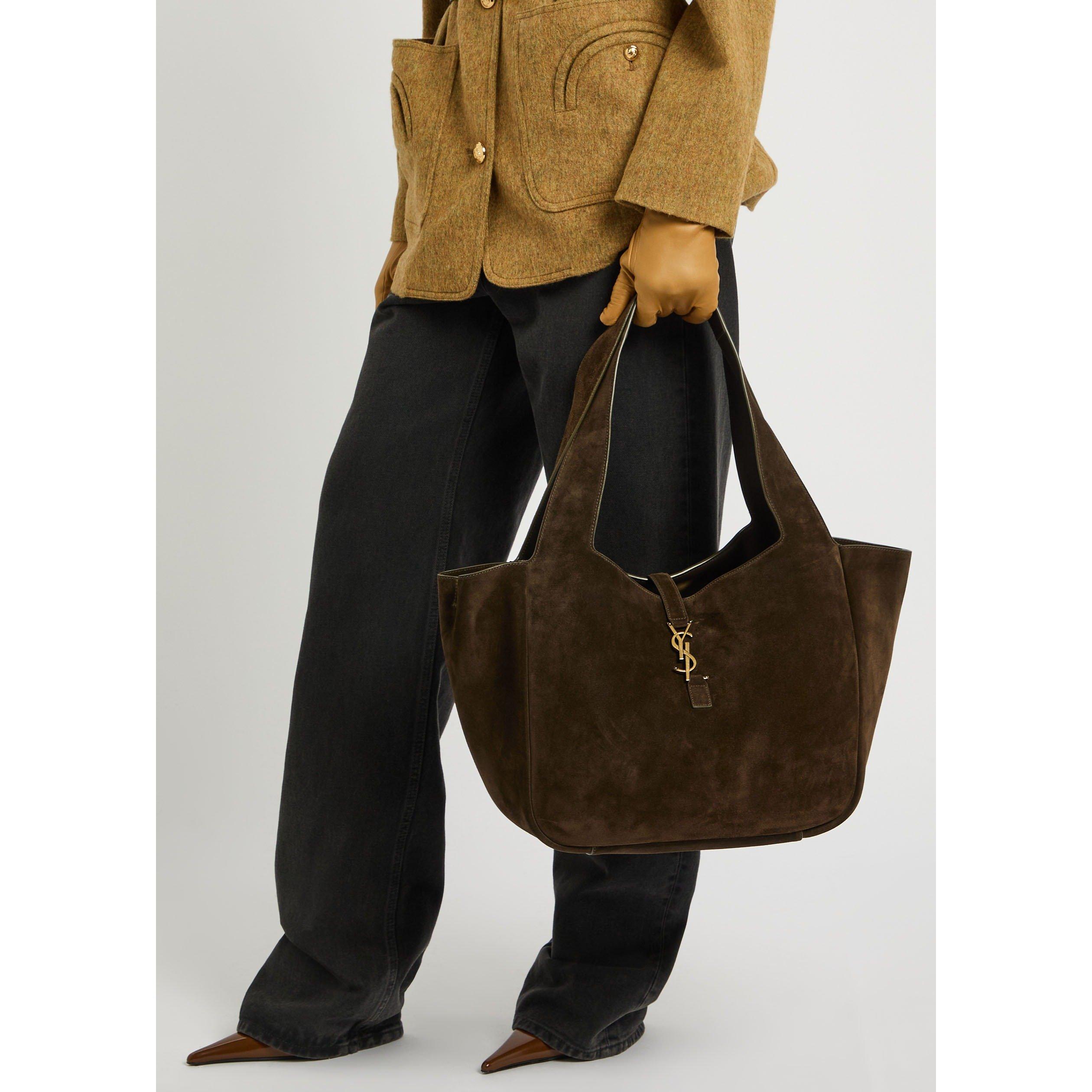 BROWN - Saint Laurent - Women's 5 À 7 Large Suede Tote Bag - 3