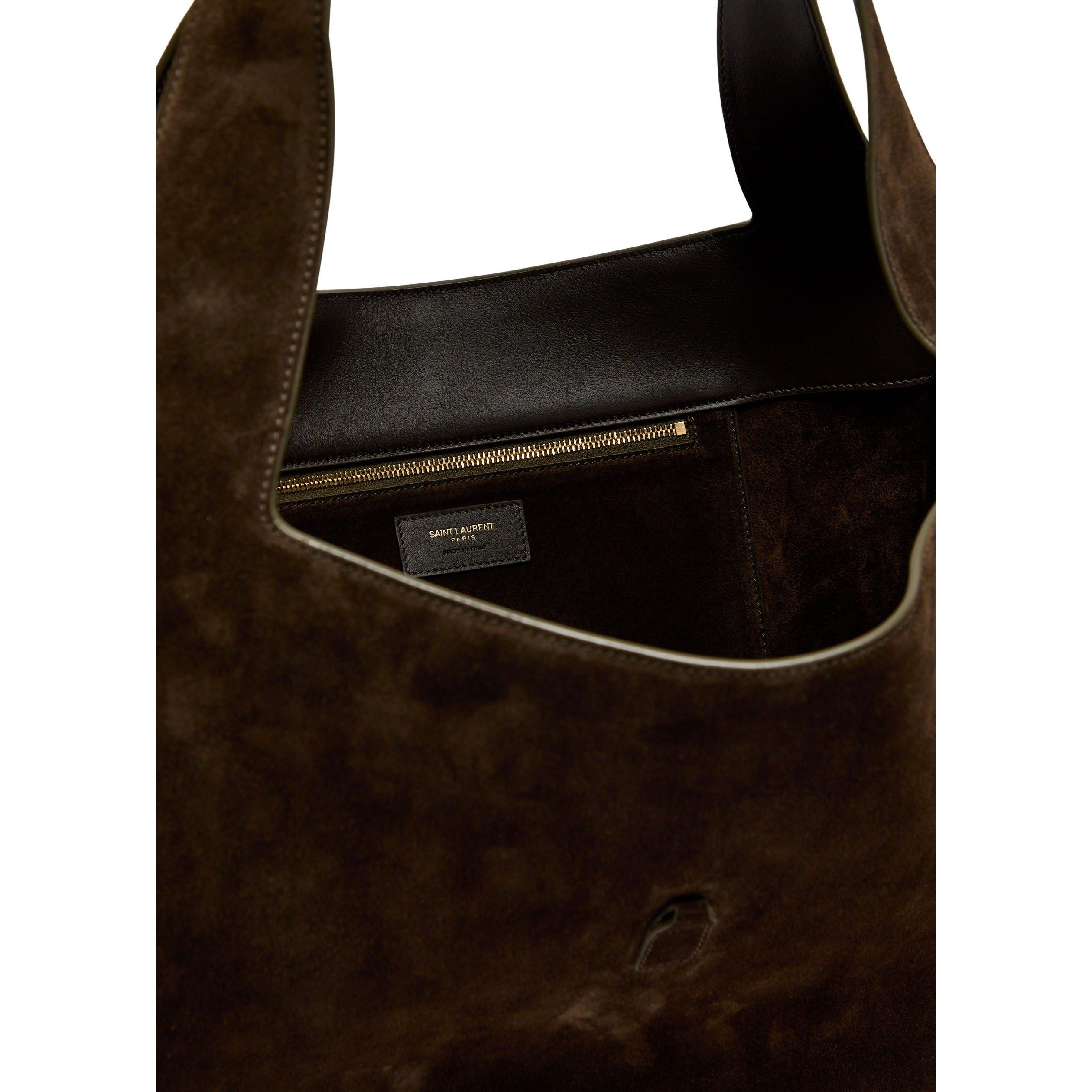 BROWN - Saint Laurent - Women's 5 À 7 Large Suede Tote Bag - 5