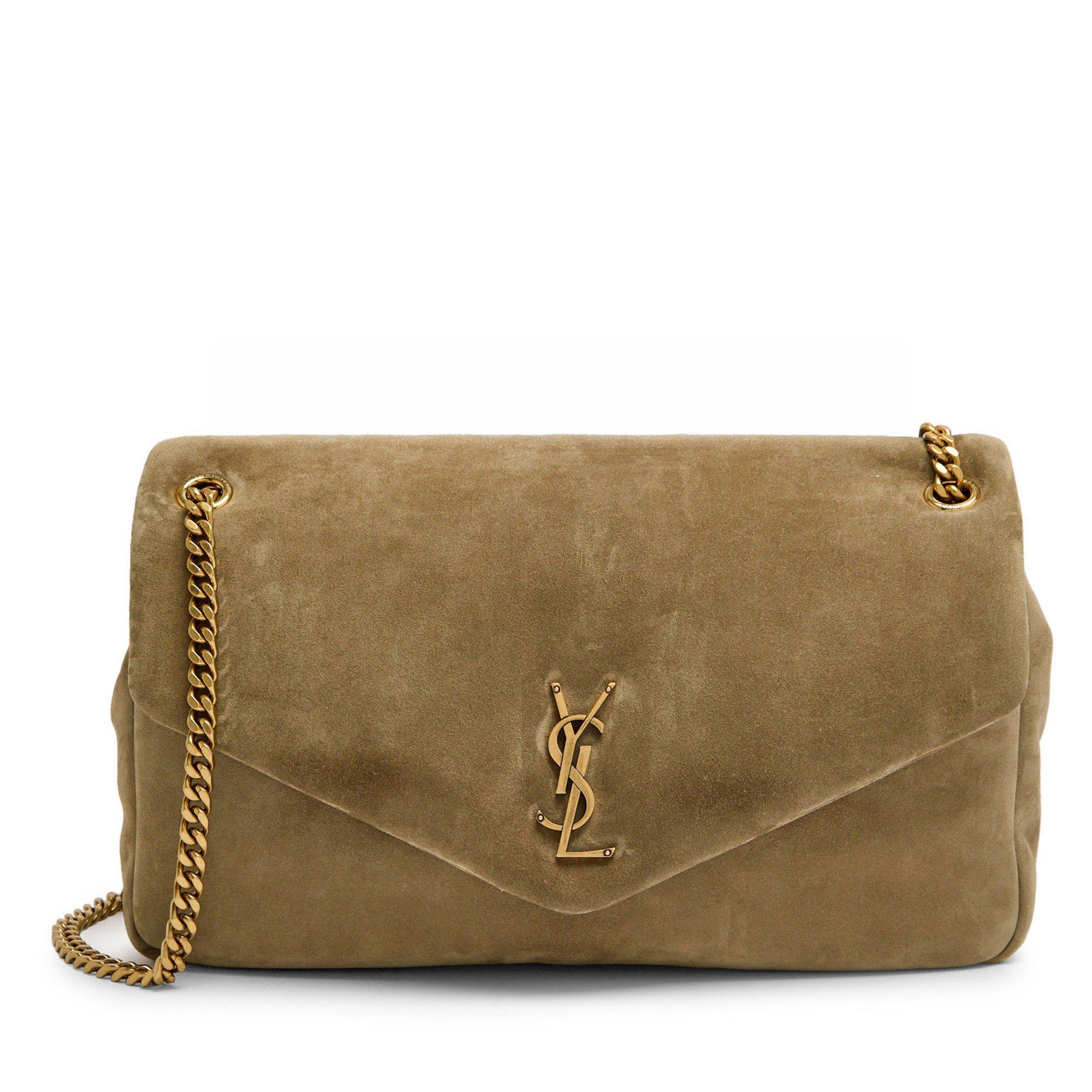 BROWN - Saint Laurent - Women's Calypso Suede Large Shoulder Bag - 1