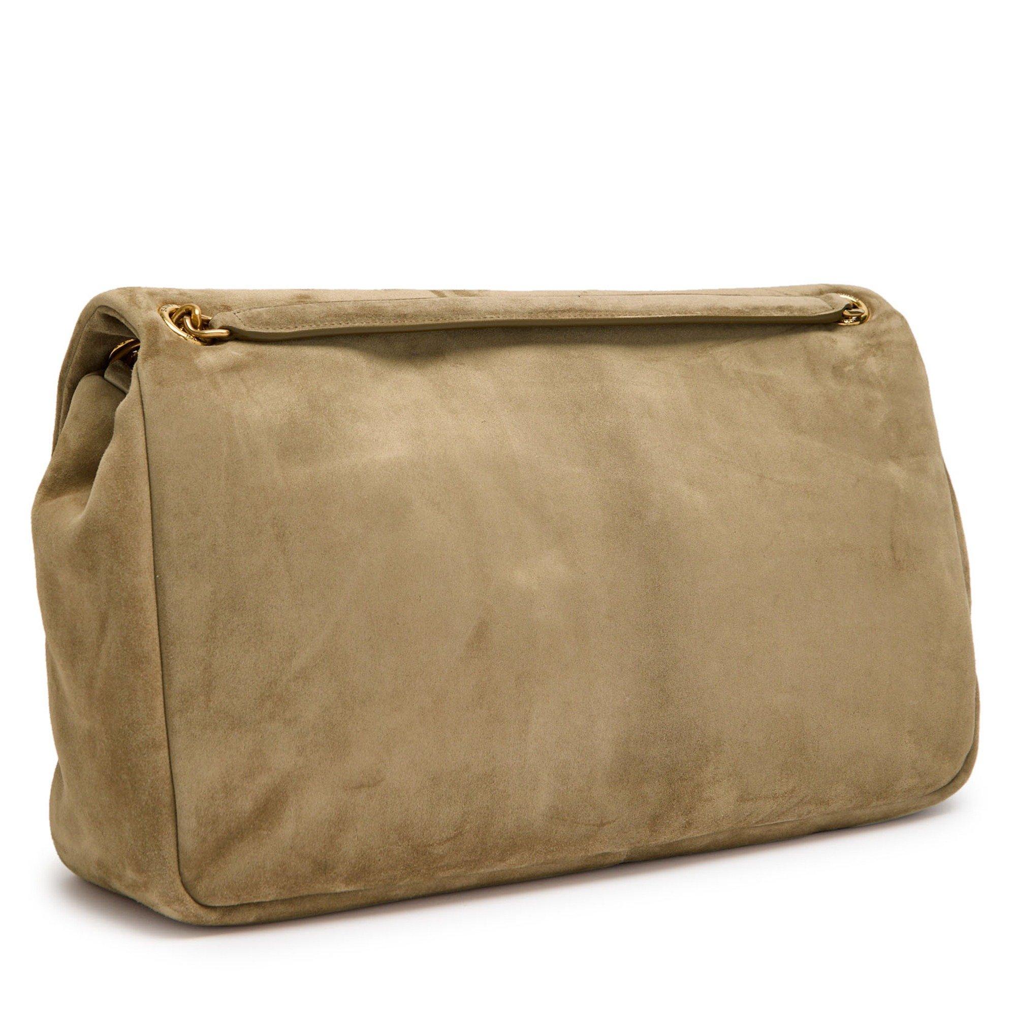 BROWN - Saint Laurent - Women's Calypso Suede Large Shoulder Bag - 2