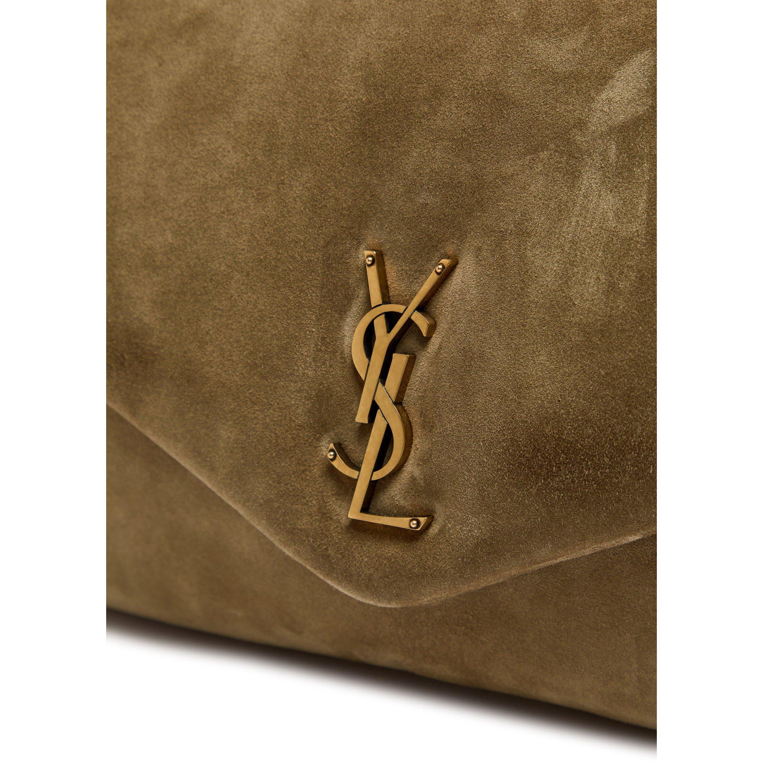 BROWN - Saint Laurent - Women's Calypso Suede Large Shoulder Bag - 4