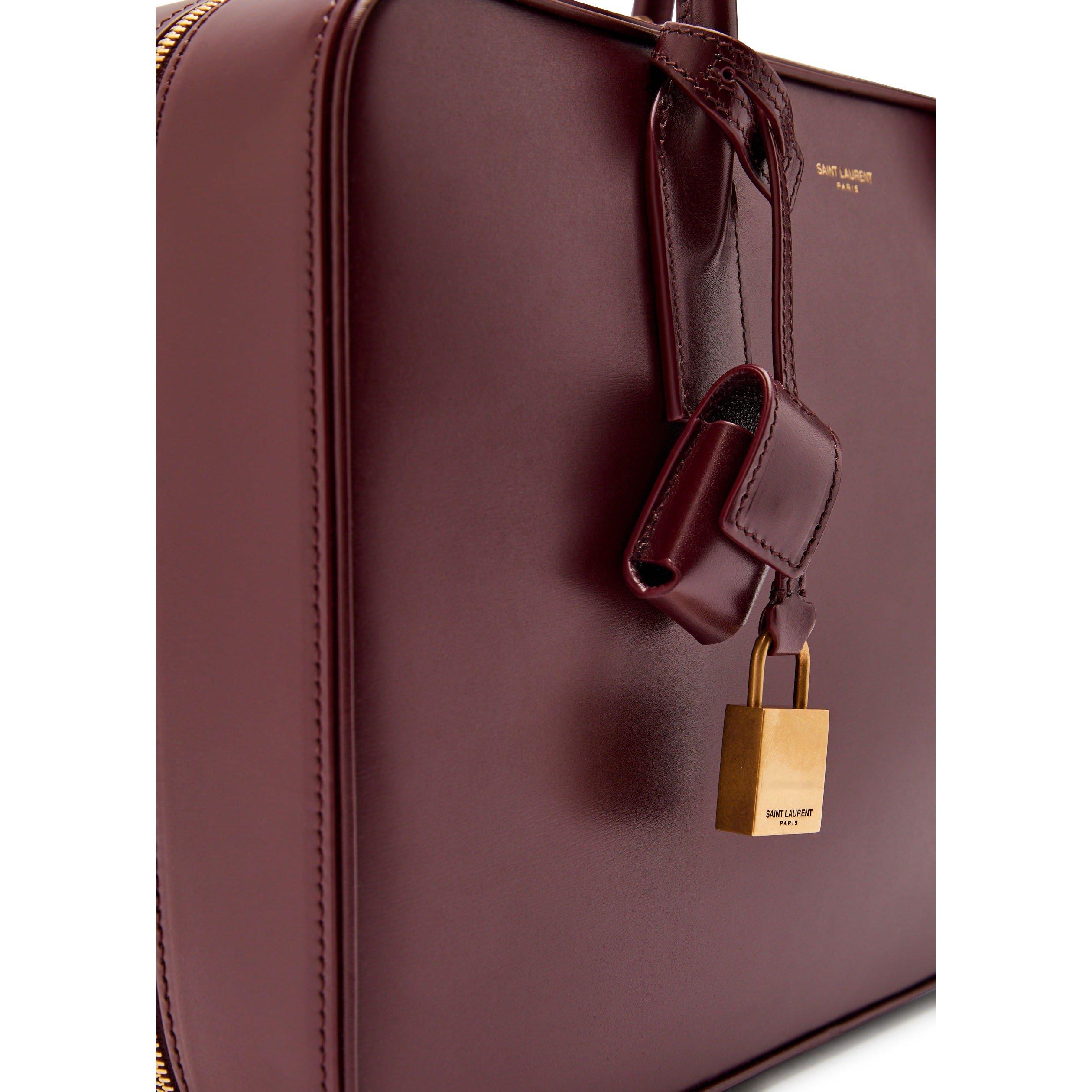 BURGUNDY - Saint Laurent - Women's Sac Du Jour Large Leather Shoulder Bag - 4