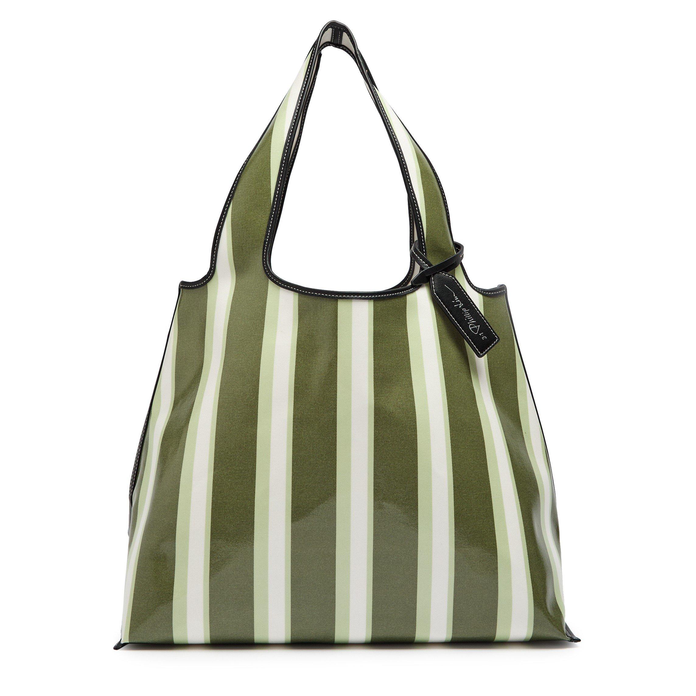 GREEN AND OTHER - Philip Lim - DUAL STRIPE MARKET TOTE