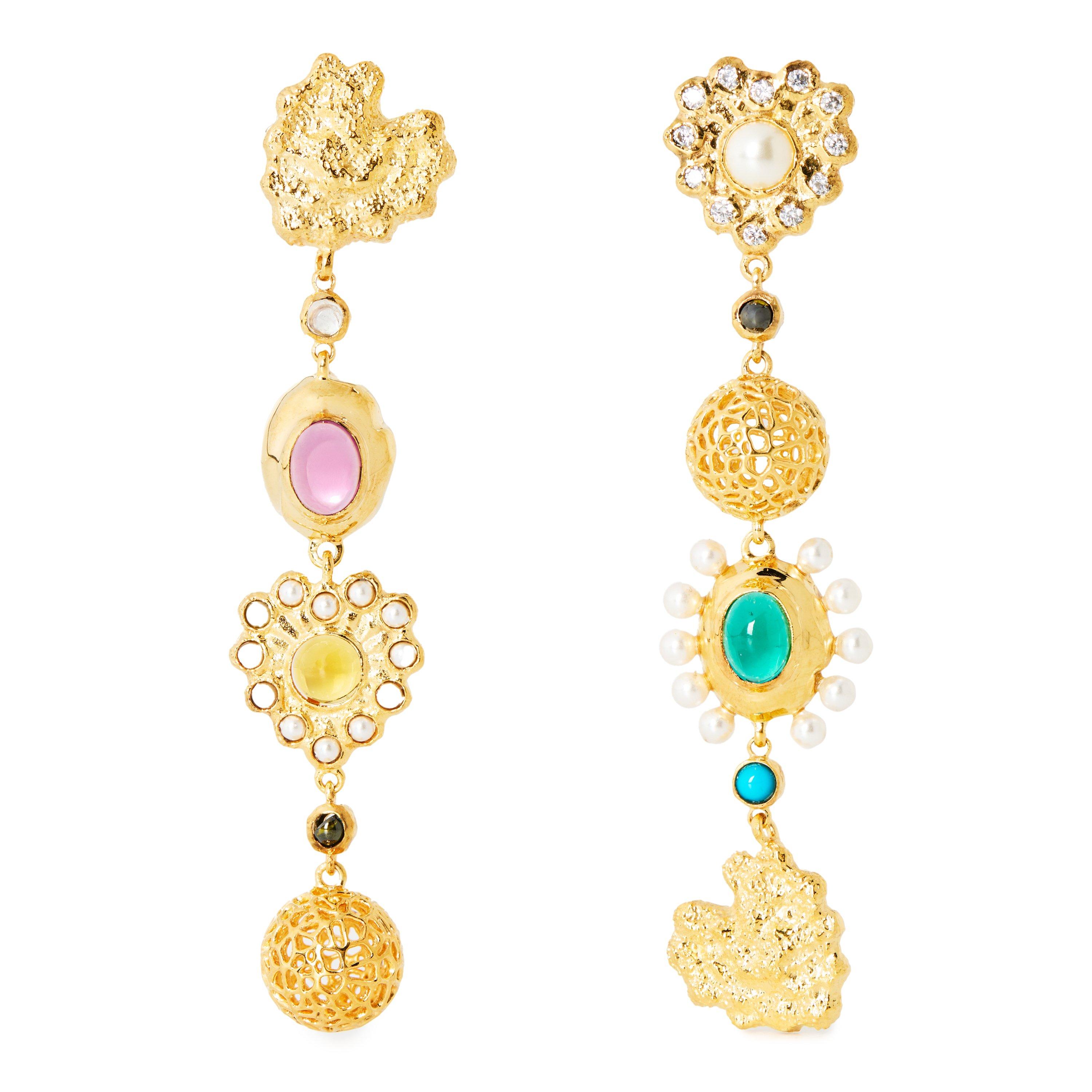 GOLD AND OTHER - Joanna Laura Constantine - MISMATCHED EARRINGS WITH - 1