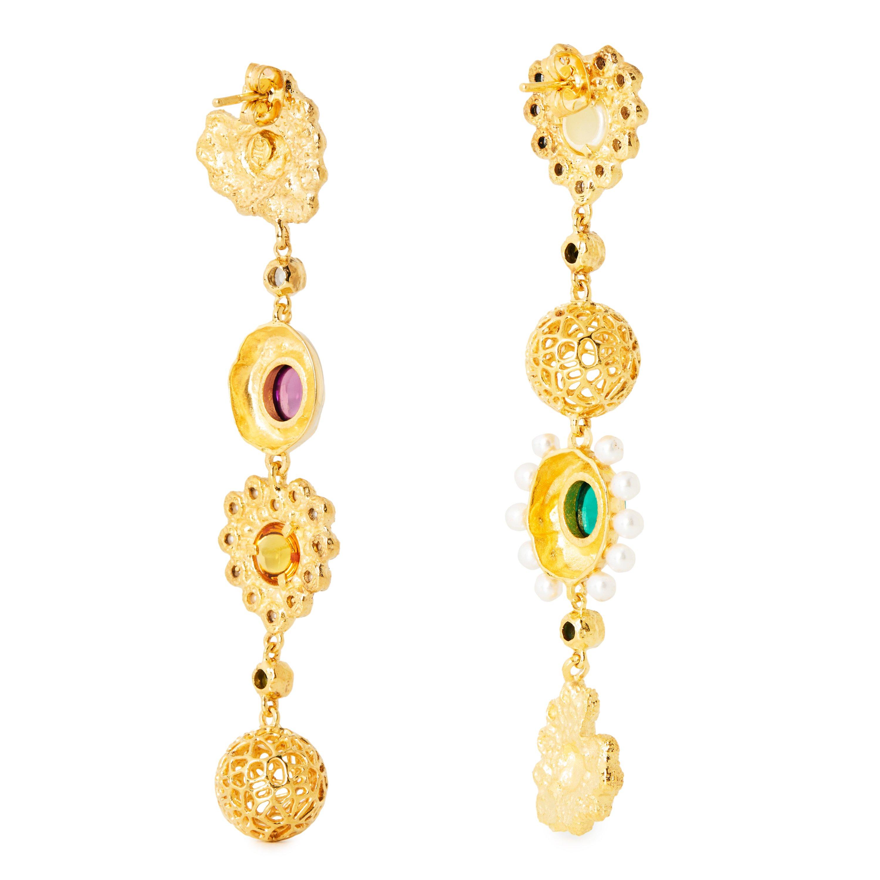 GOLD AND OTHER - Joanna Laura Constantine - MISMATCHED EARRINGS WITH - 2