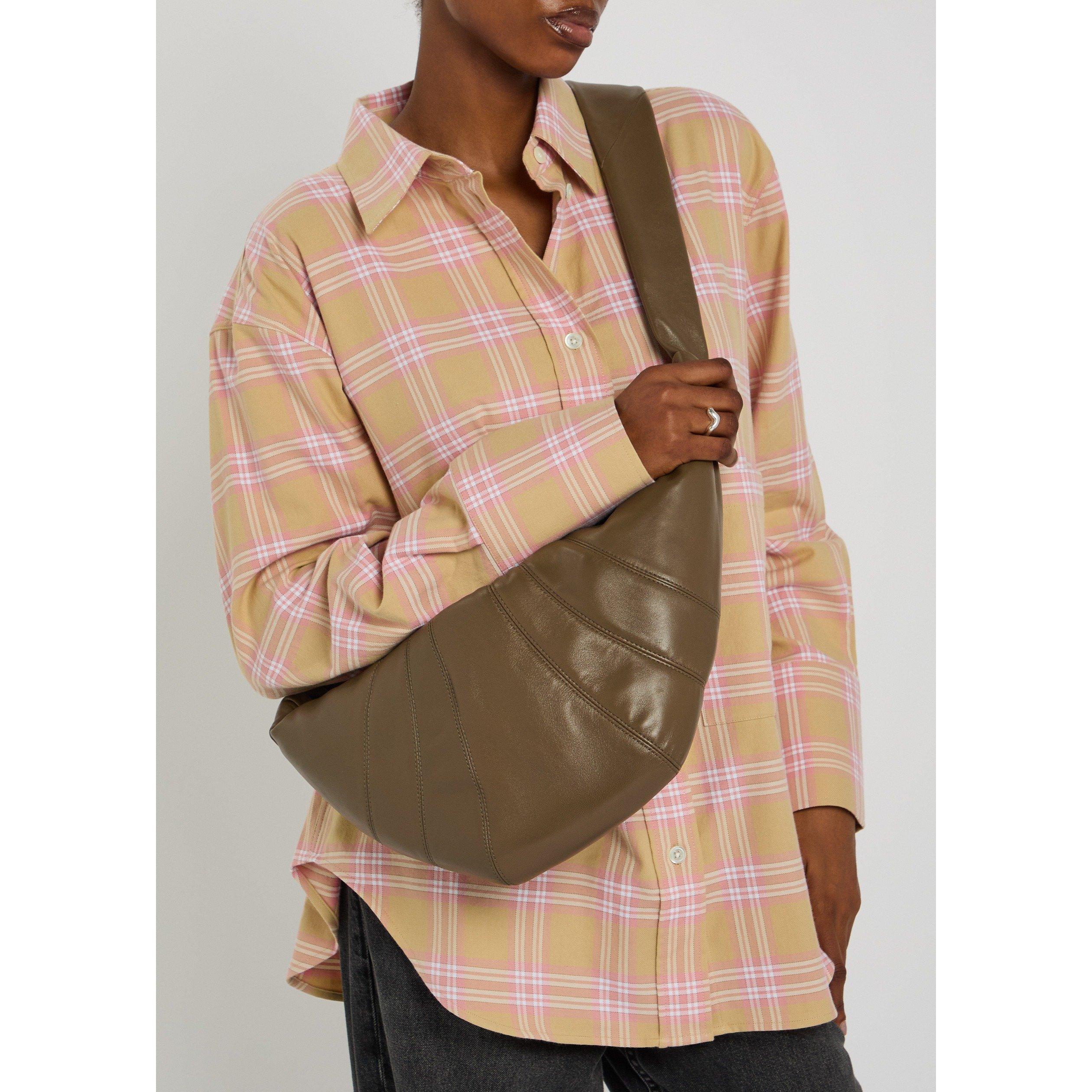 KHAKI - Lemaire - Croissant Medium Leather Shoulder Bag - 3